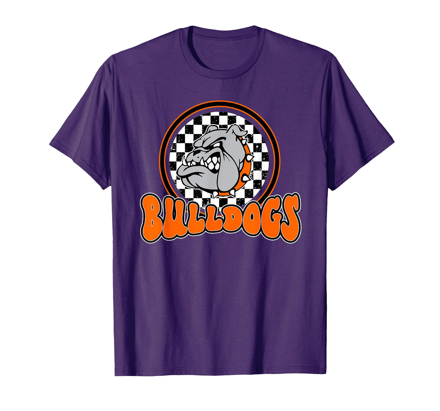 Bulldogs School Spirit Orange Black Retro T-Shirt