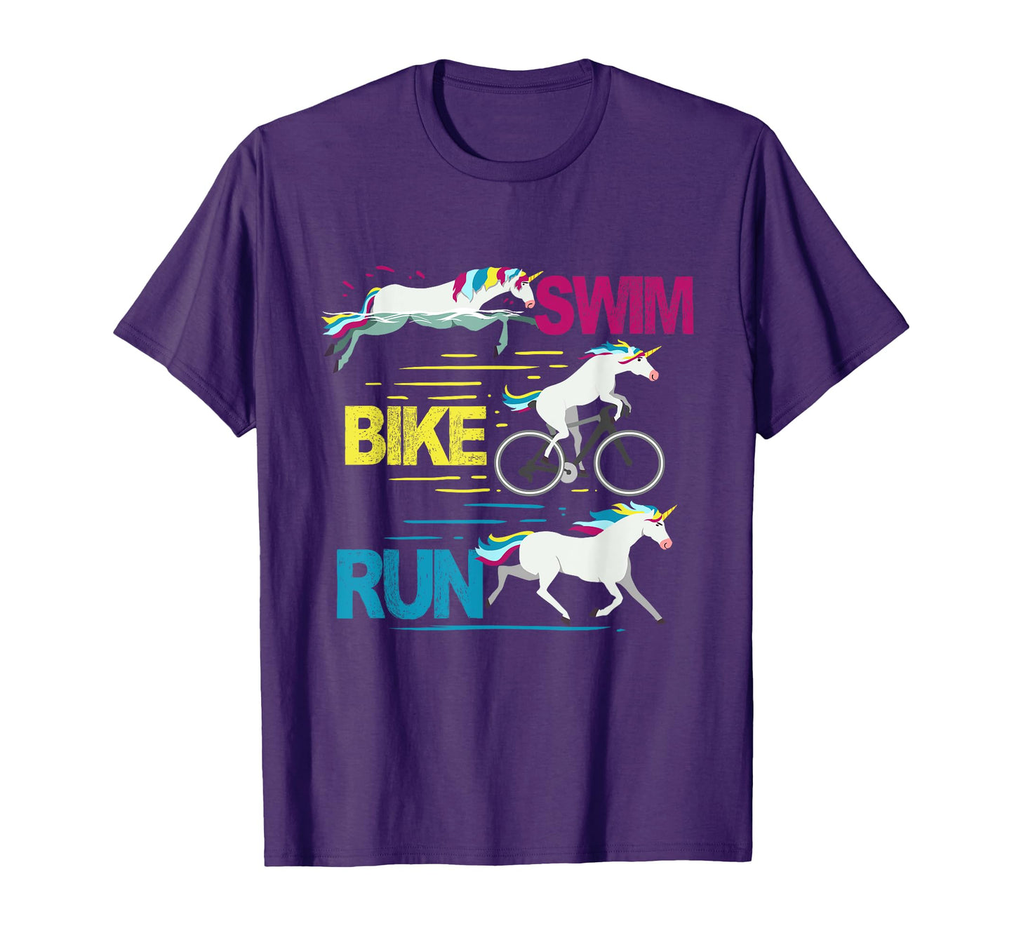 Running Swimming Cycling Unicorn Triathlete Triathlon T-Shirt