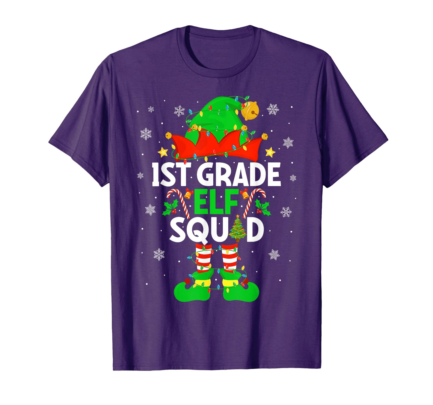 1st Grade Elf Squad Christmas First Grade Christmas Teacher T-Shirt