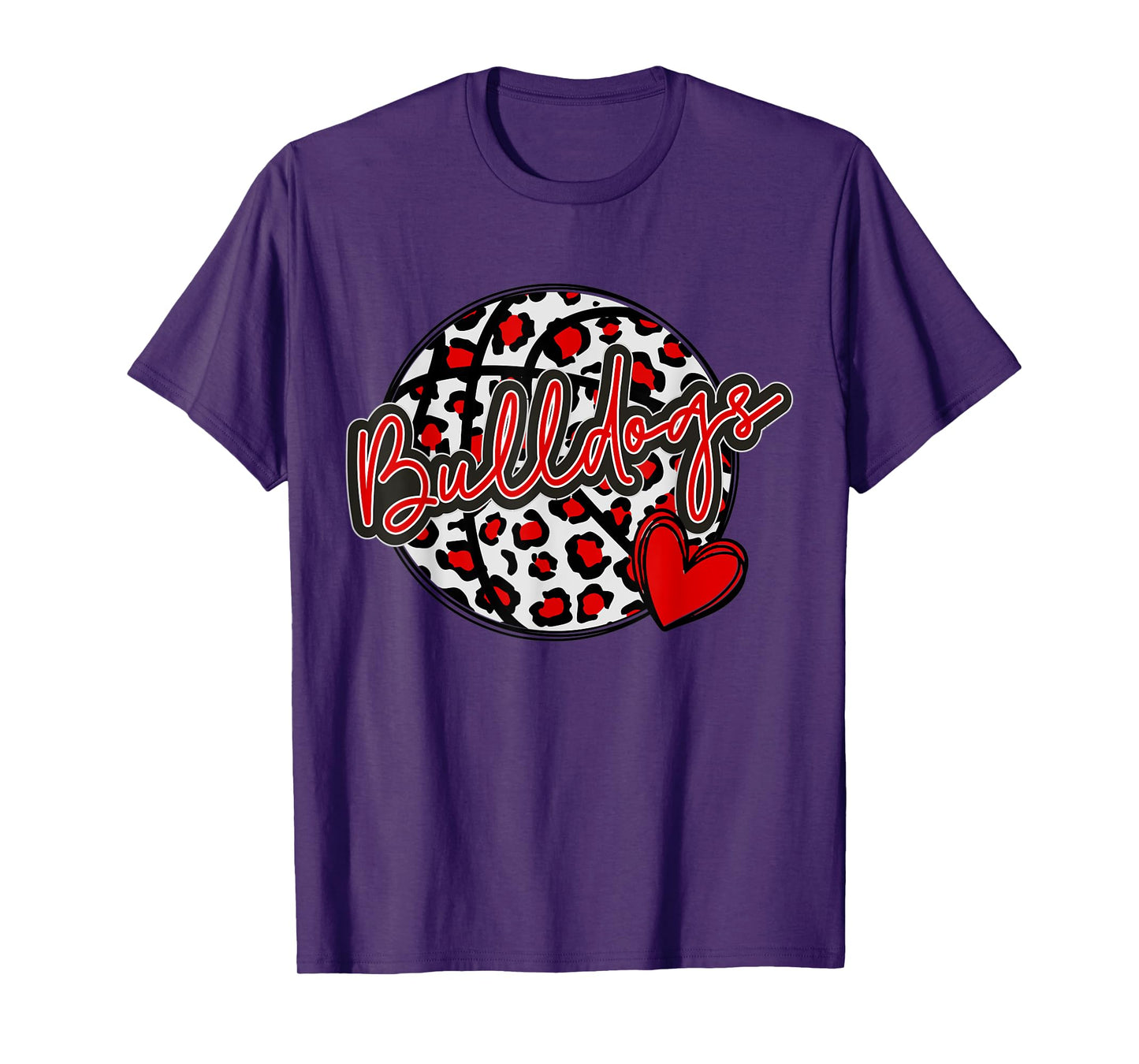 Leopard Cheetah Basketball BULLDOGS Spirit Game Tee T-Shirt
