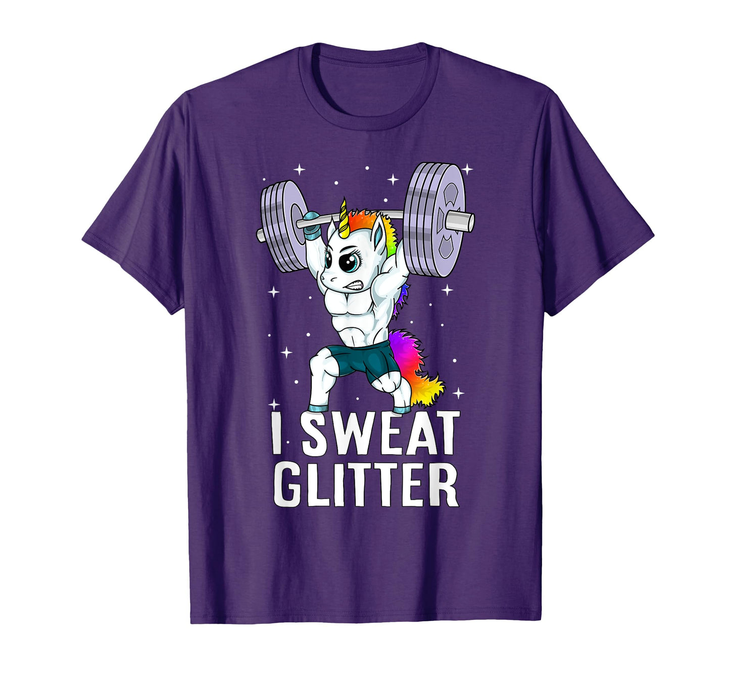 Unicorn I Sweat Glitter Funny Gym Workout Men Women Kids T-Shirt
