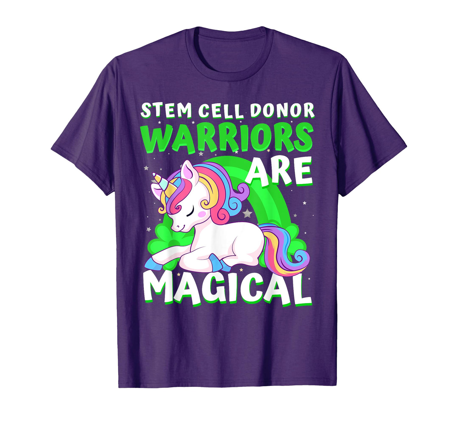 Warriors Magical Stem Cell Donor Awareness Ribbon Unicorn T-Shirt