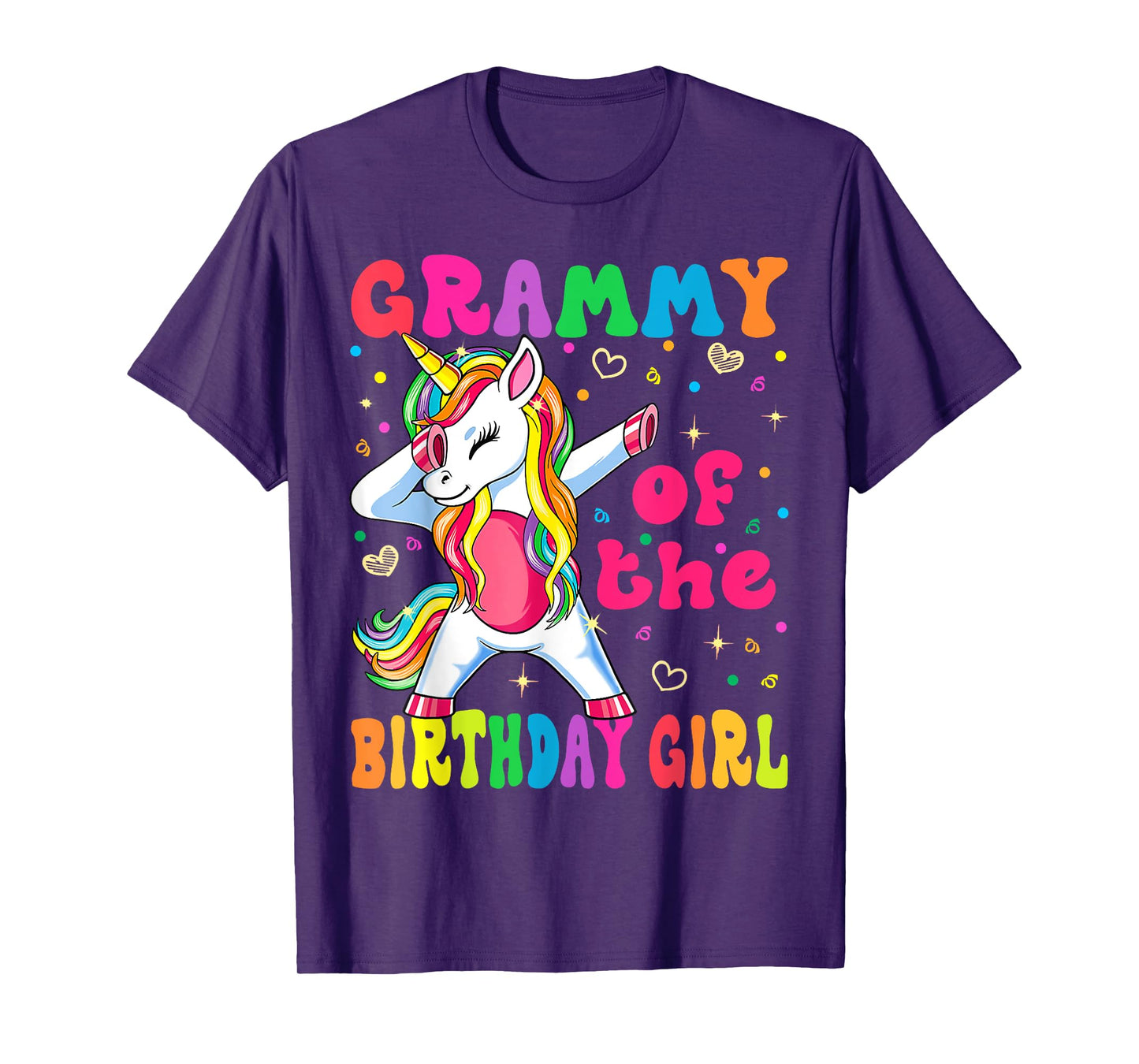 Grammy of the Birthday Princess Girl Dabbing Unicorn T-Shirt