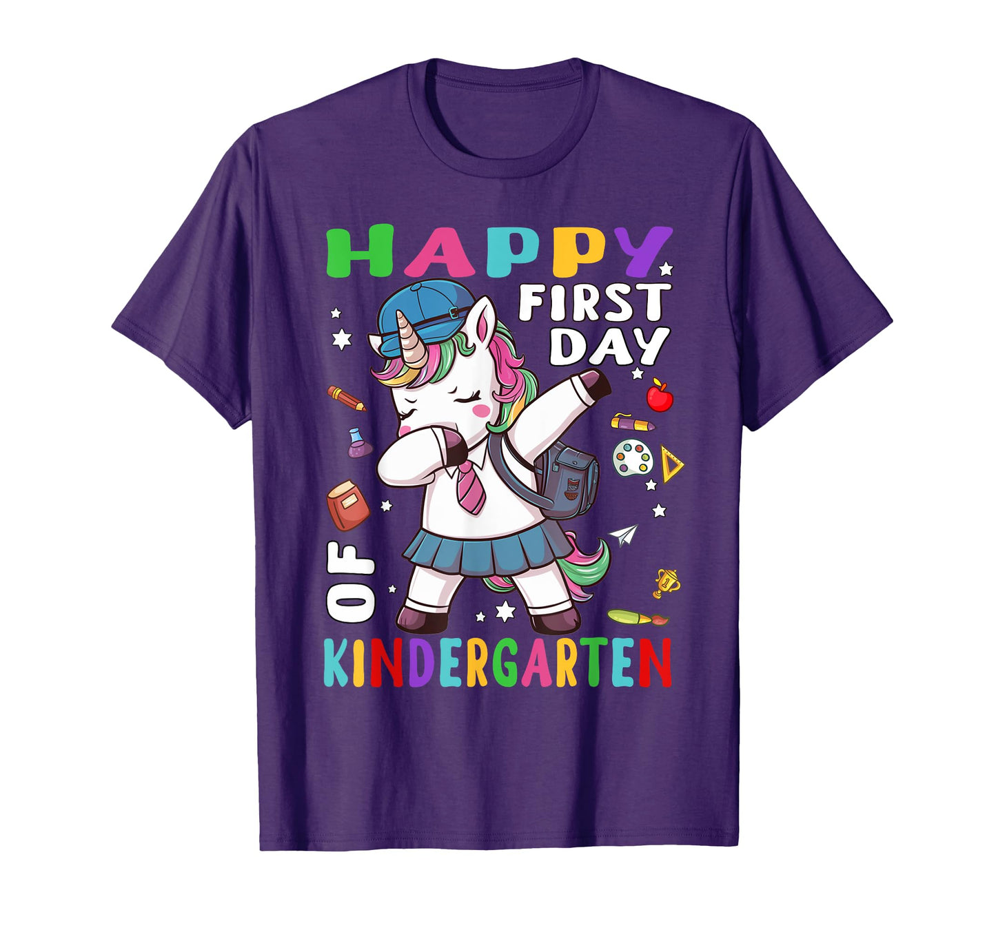 Happy 1st Day of Kindergarten Dabbing Unicorn Back to School T-Shirt