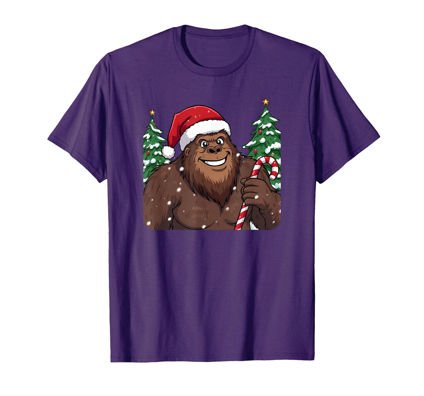 Bigfoot Believes in Santa Funny Cryptid Christmas T-Shirt
