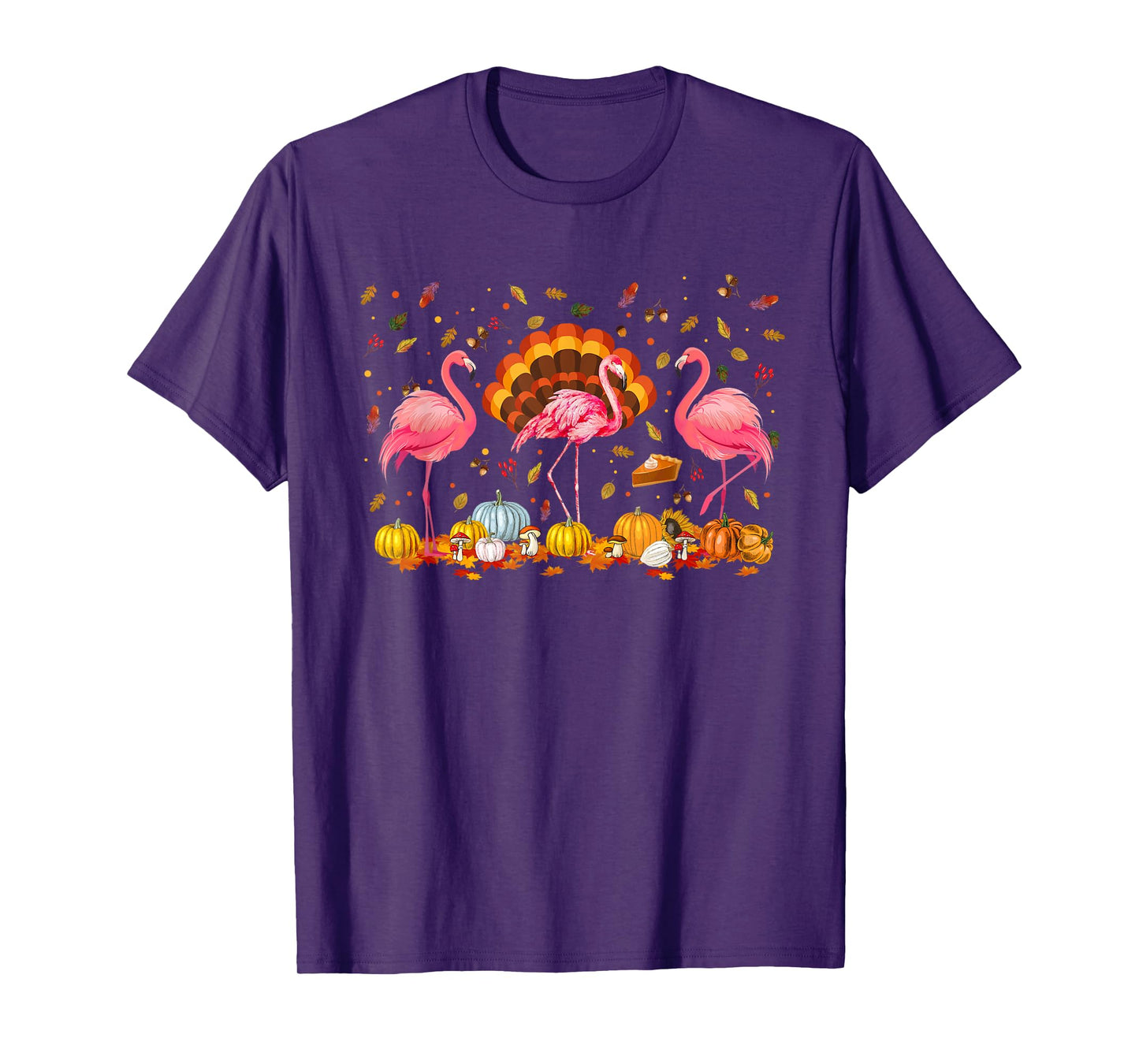 Happy Thanksgiving Flamingo Happy Fall Y'all Thankful Season T-Shirt