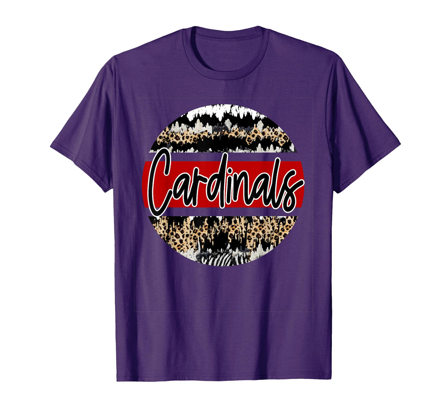 Cardinals Leopard Print School Spirit T-Shirt