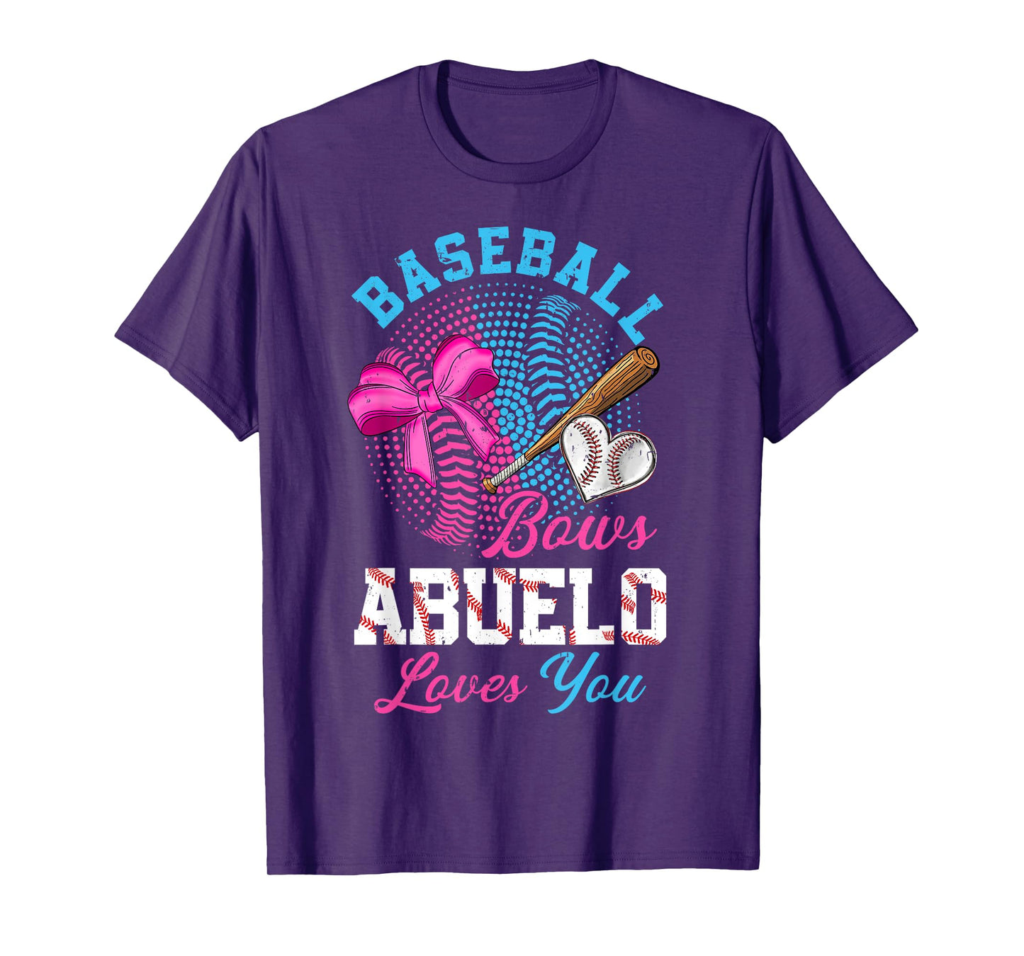 Baseball Or Bows Gender Reveal Abuelo Loves You Sports T-Shirt