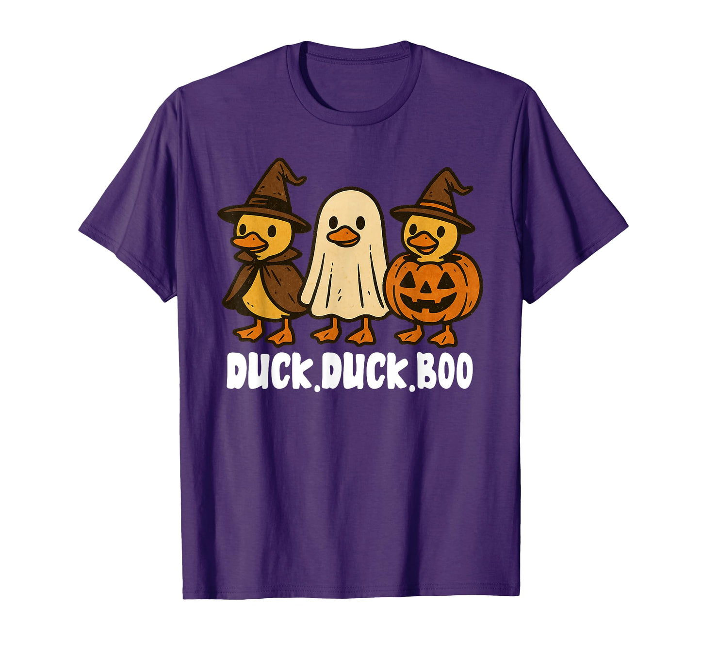 Duck Boo Funny Cute Spooky Halloween Retro Goose Pumpkin T-Shirt