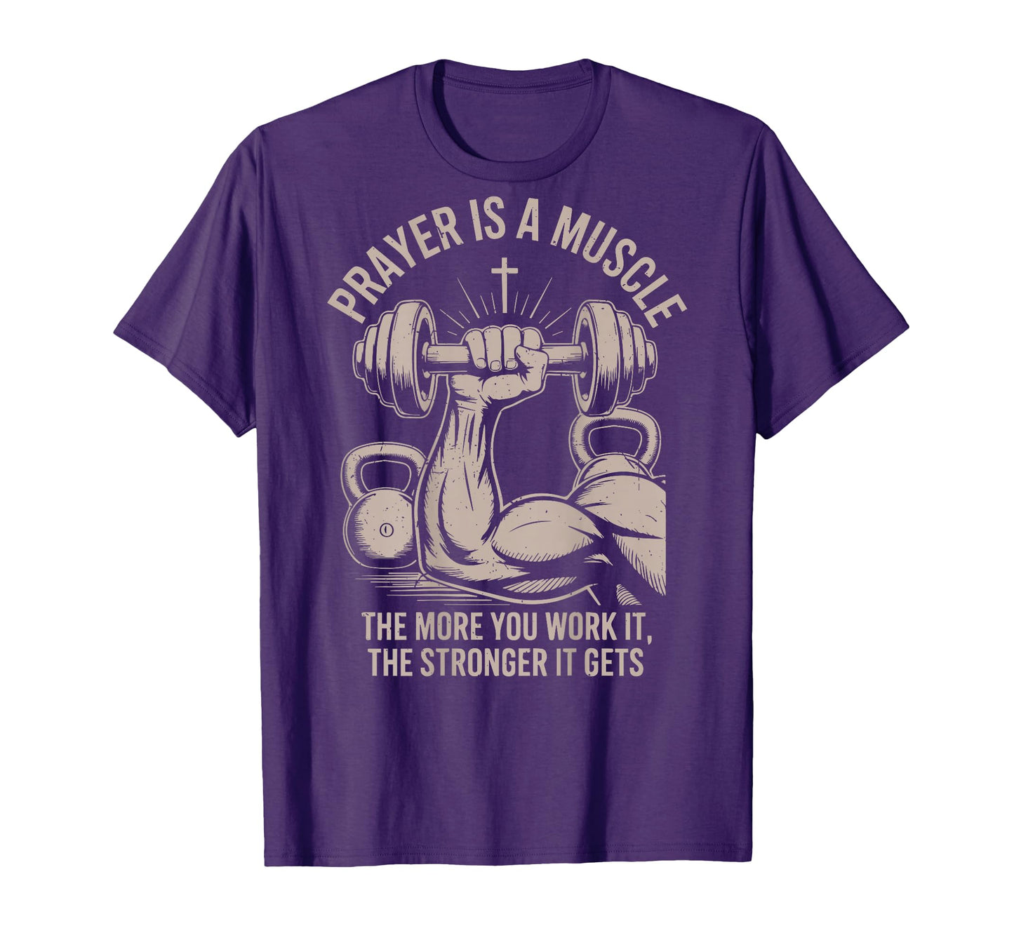 Men's Christian Workout Prayer Is A Muscle Jesus Gym Christ T-Shirt