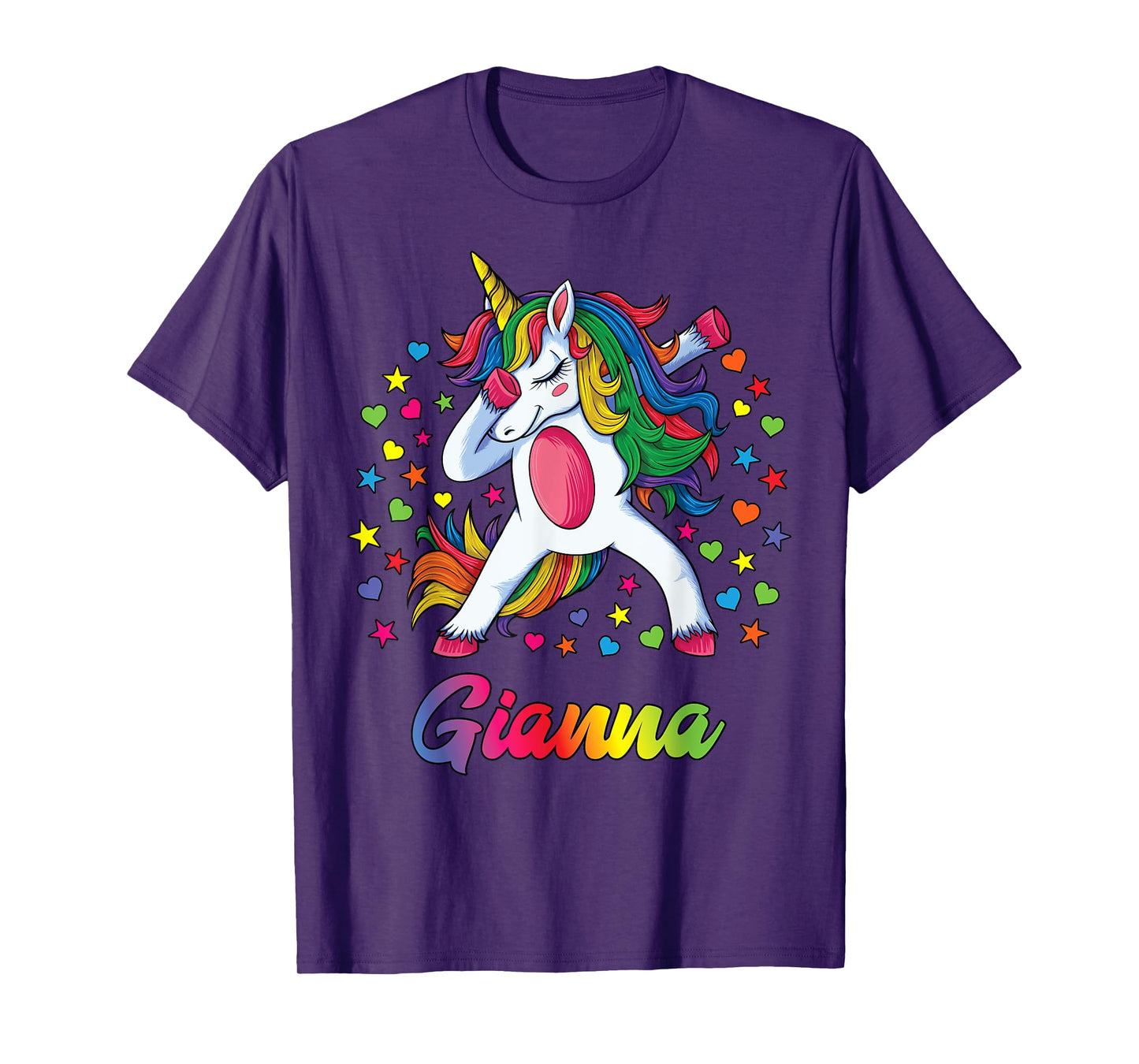 Gianna Personalised Name Unicorn Girl Gift T-Shirt
