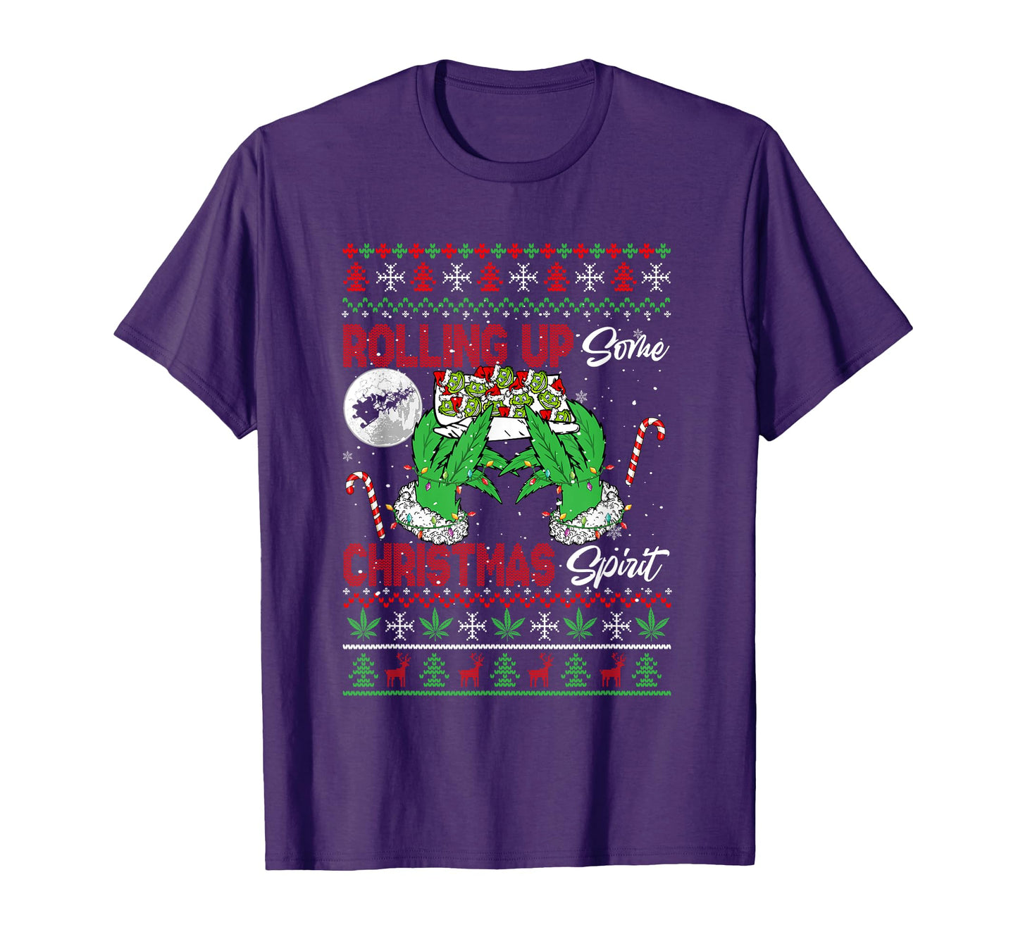 Rolling Up Some Xmas Spirit Funny Santa Smoker Sweater T-Shirt
