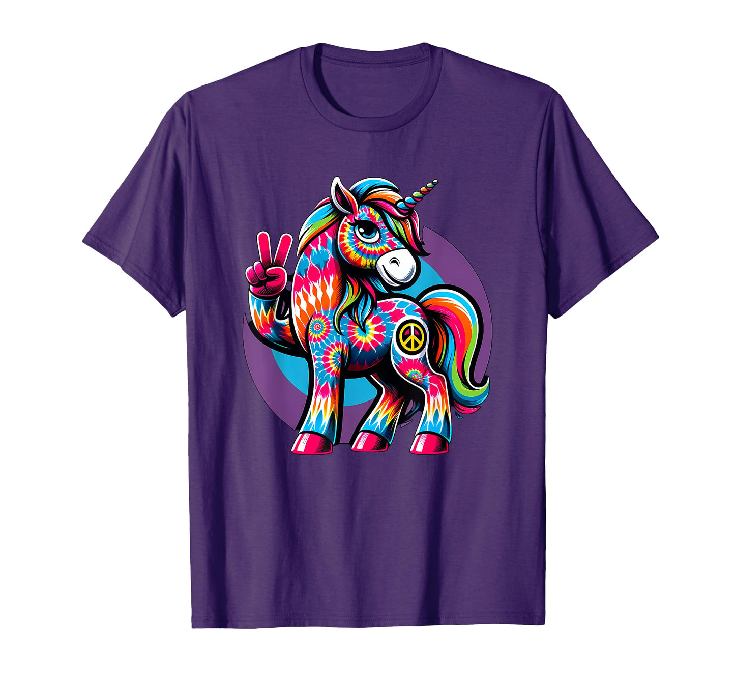 Peace Sign Tie Dye Unicorn T-Shirt