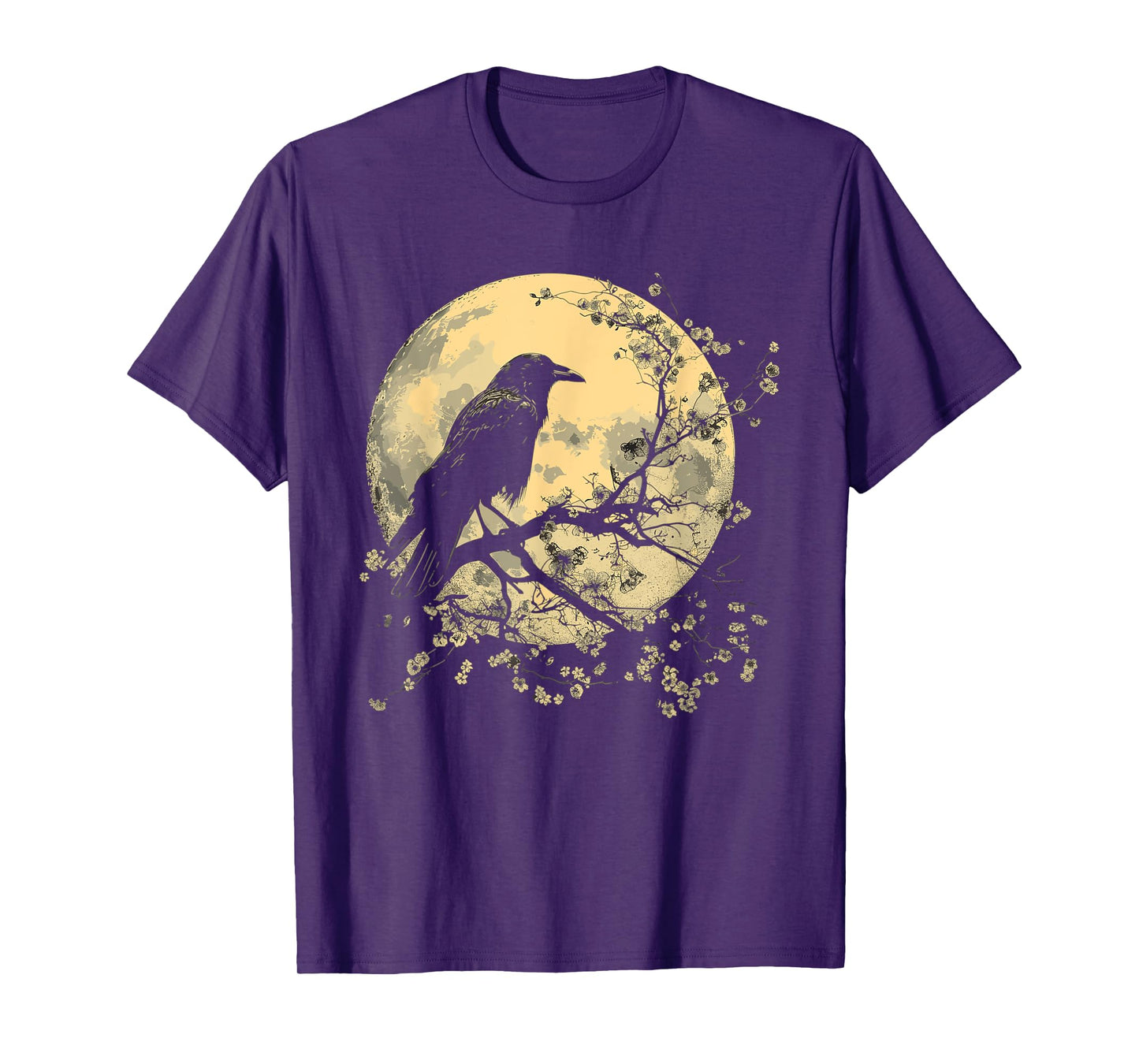 Black Raven Nature Art Crow Moon T-Shirt