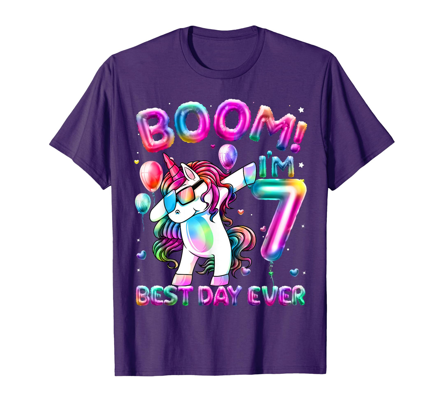 7 Years Old Dabbing Unicorn Gifts 7th Birthday Girl Party T-Shirt
