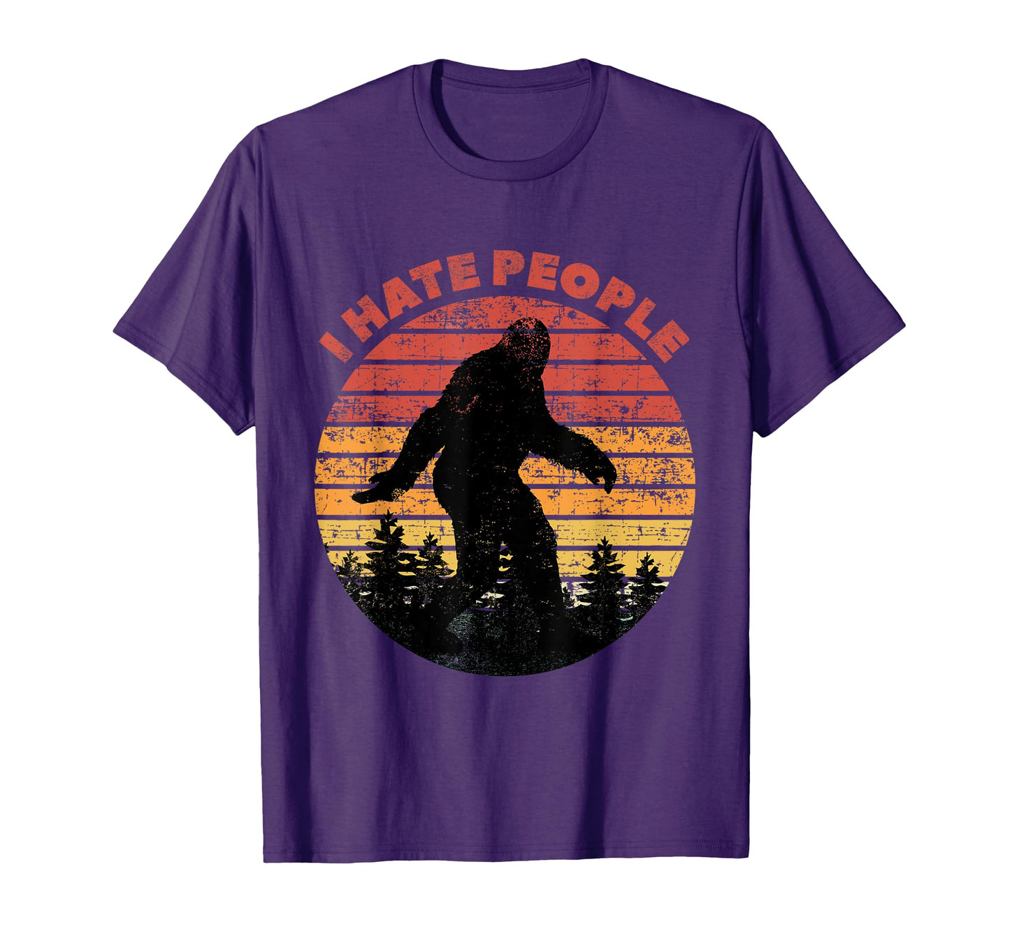I Hate People Bigfoot Funny Sasquatch Yeti Saying Vintage T-Shirt