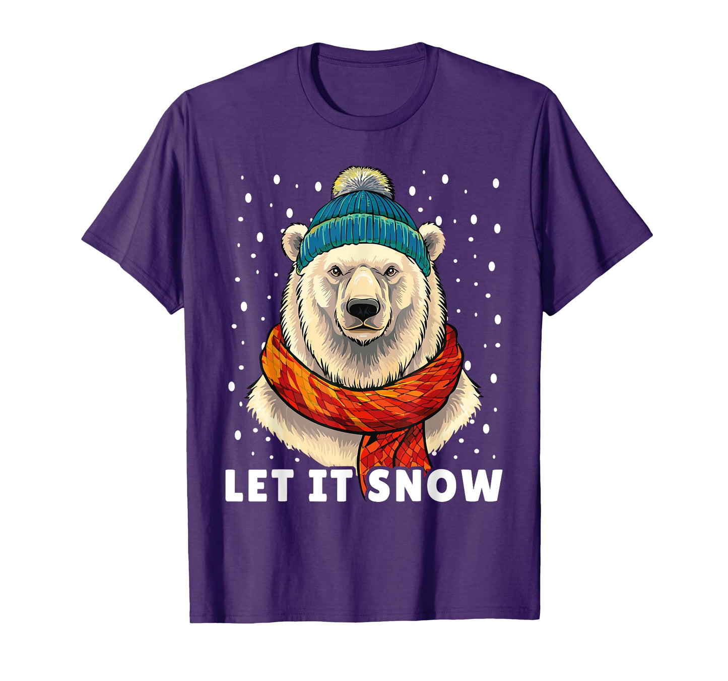Funny Polar Bear Tee Winter Christmas Ice Bear Let It Snow T-Shirt