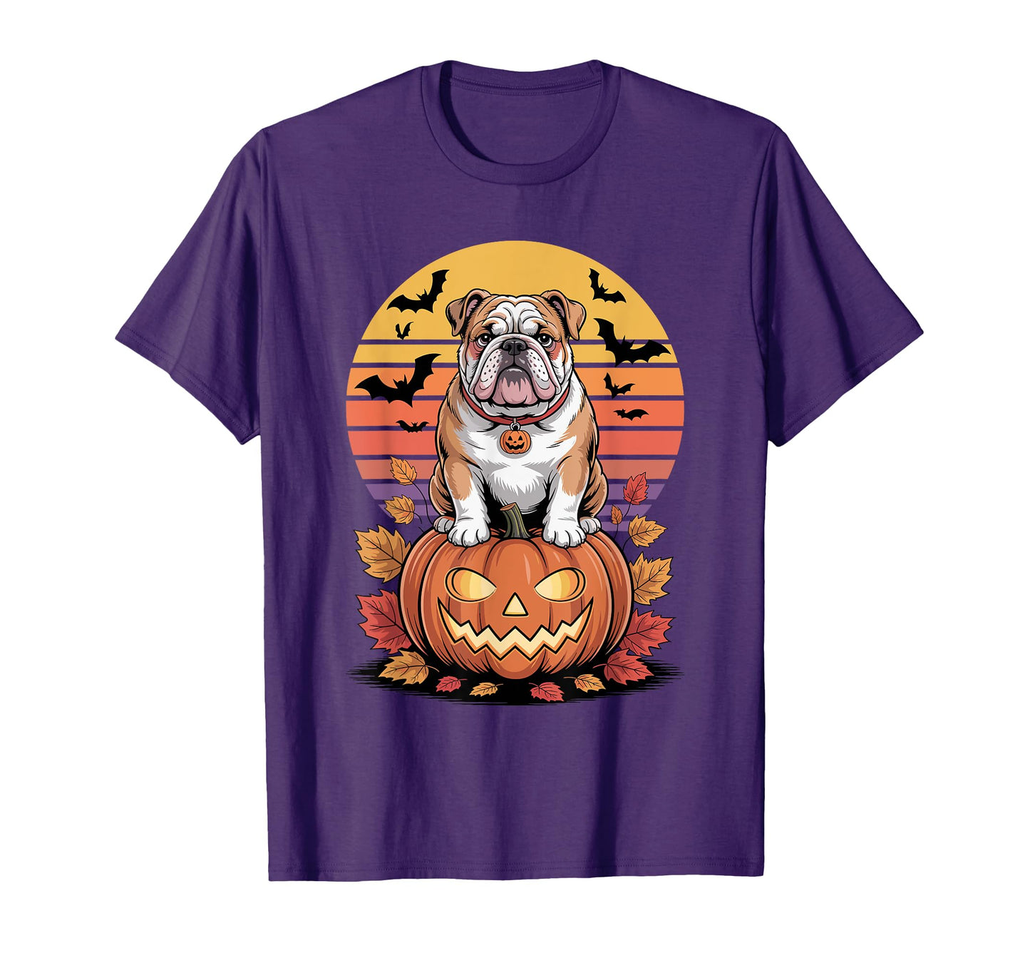 Halloween Retro English Bulldog T-Shirt