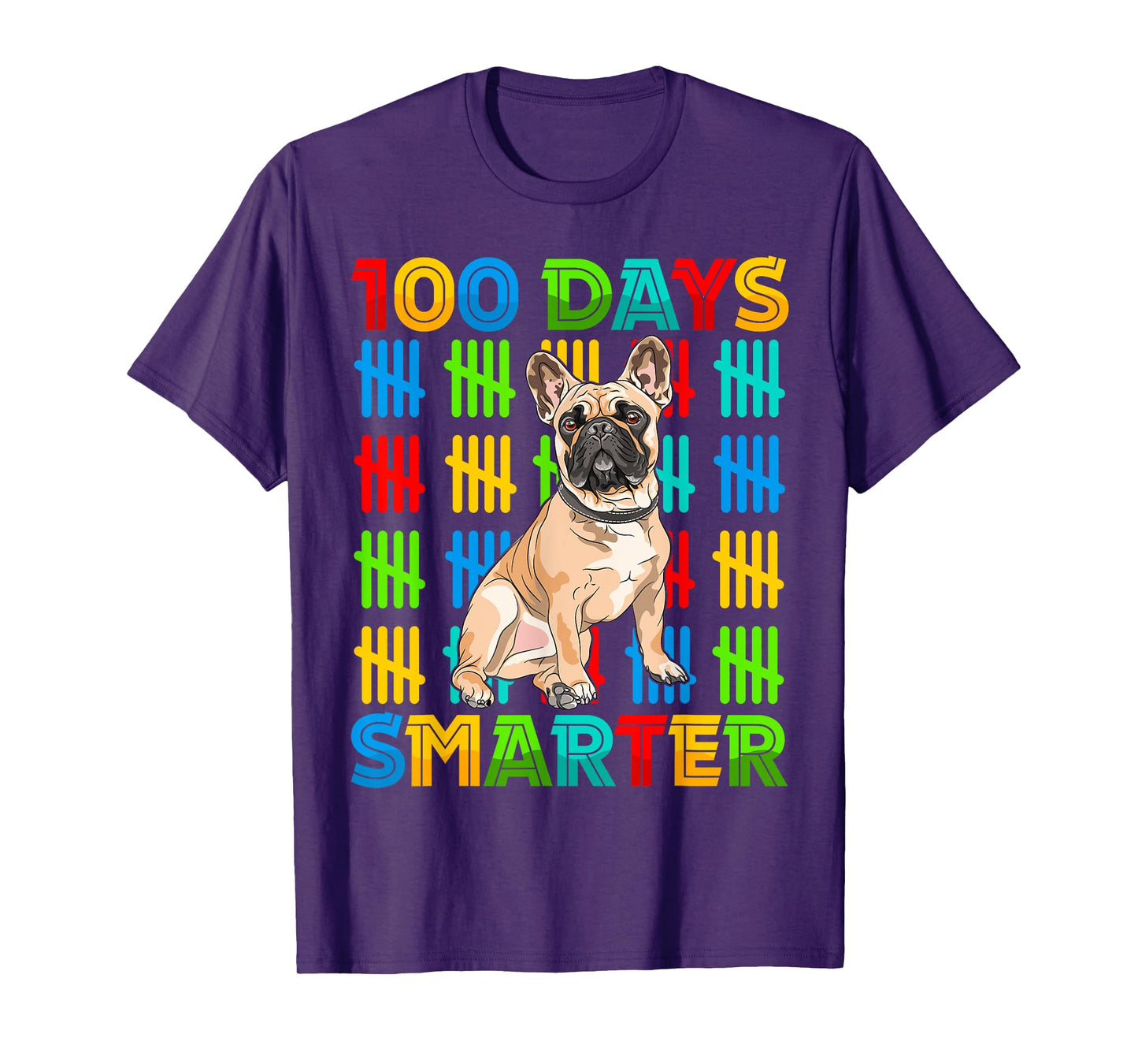 100 Days Smarter Frenchie Dog Lovers 100 Days Of School Kids T-Shirt