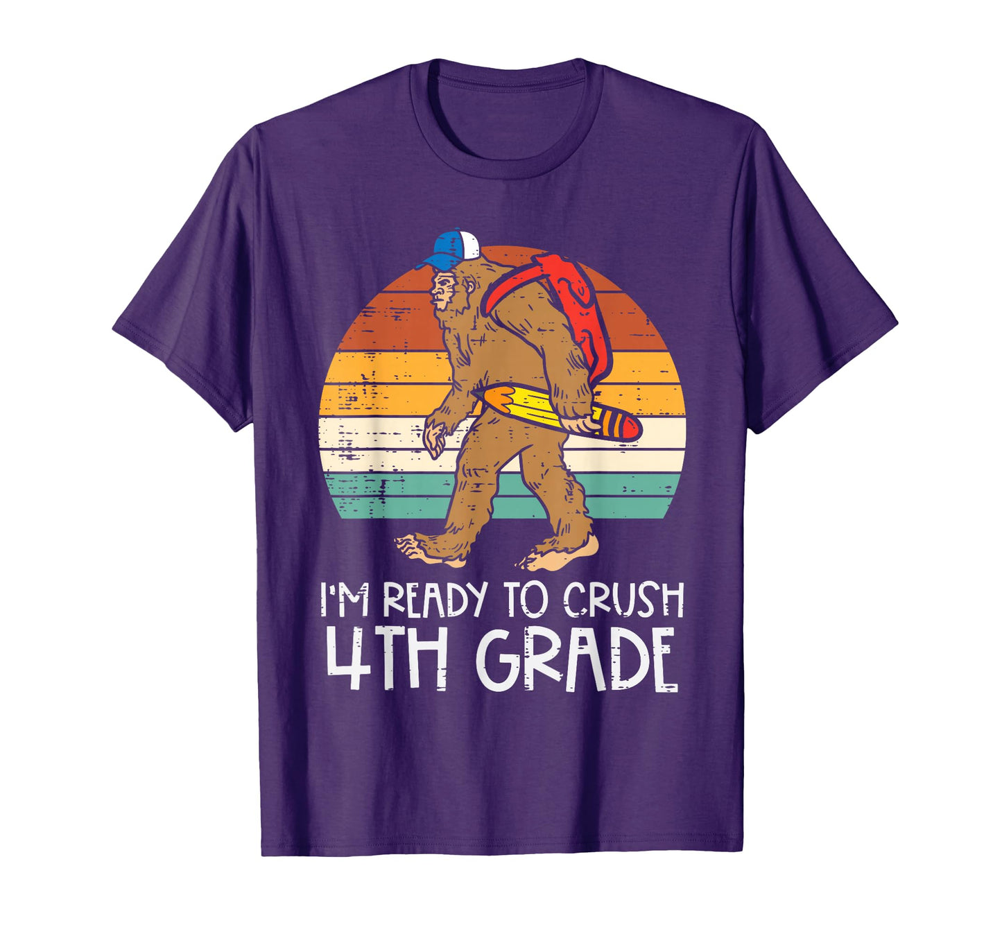 Bigfoot Sasquatch Crush 4th Grade Fourth First Day Of School T-Shirt