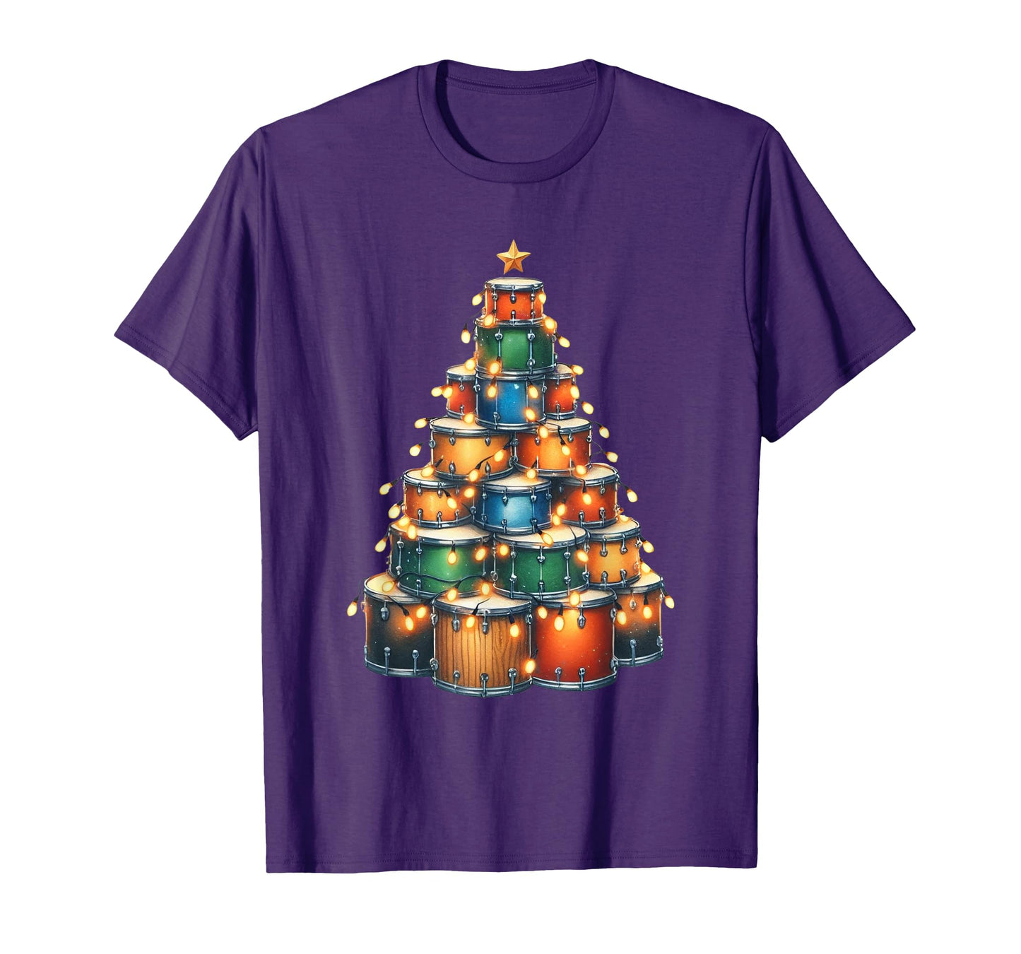 Drumms Xmas Christmas Tree Drummer T-Shirt