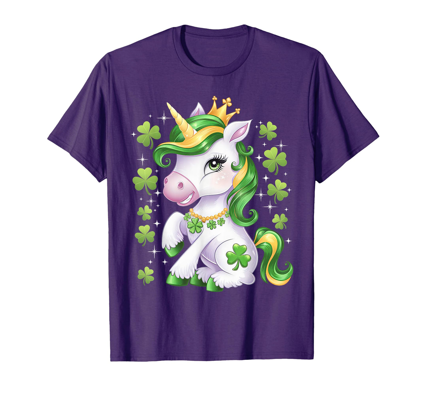 Cute Unicorn Shamrock St Patricks Day Girls Kids Lepricorn T-Shirt