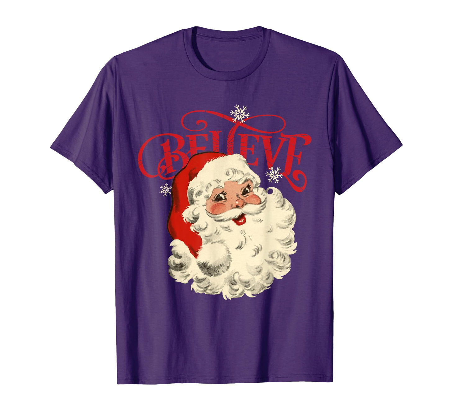 Believe Retro Christmas Santa Claus Xmas Men Women Kids T-Shirt