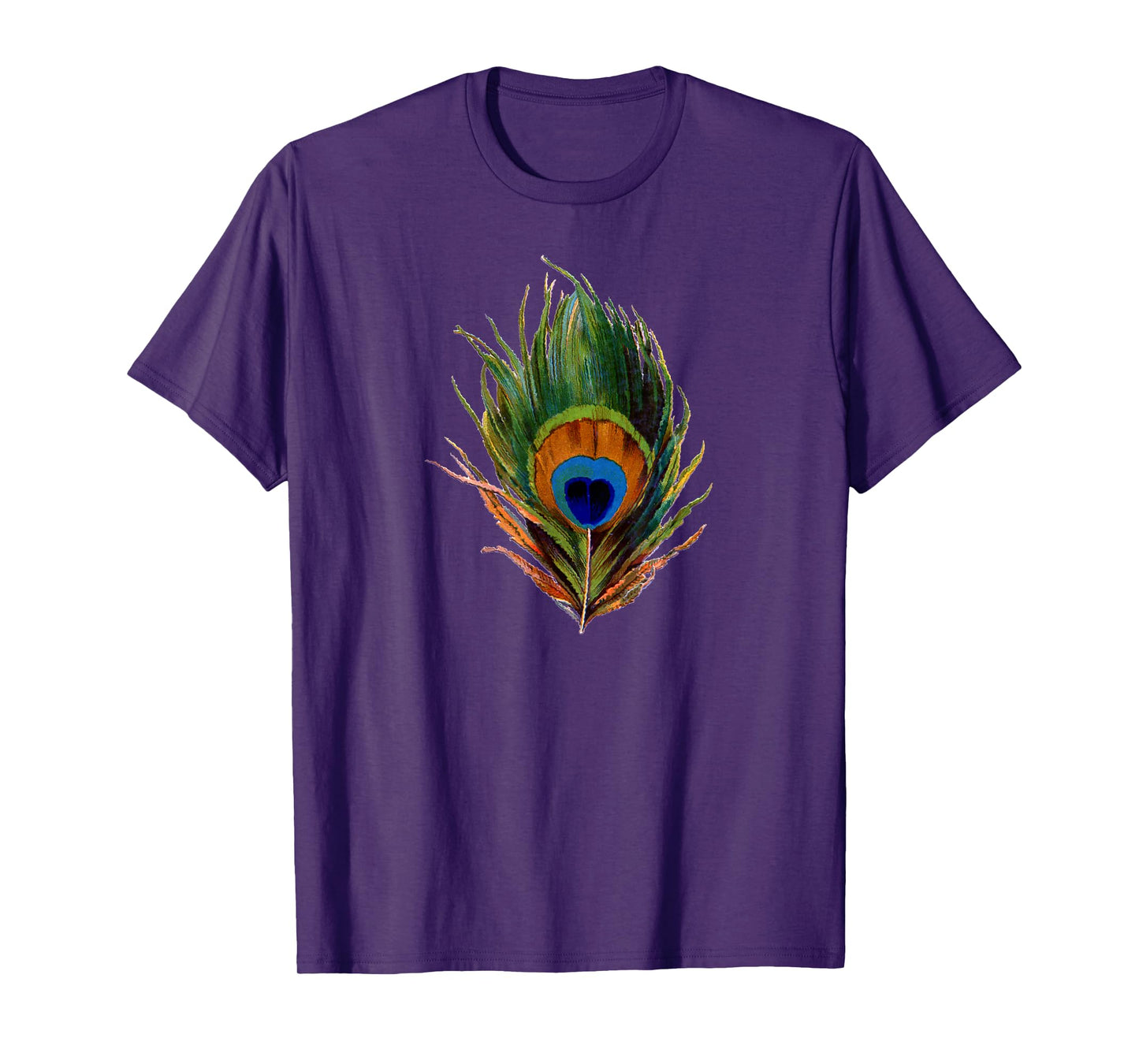 Vintage Peacock Feather Print T Shirt T-Shirt