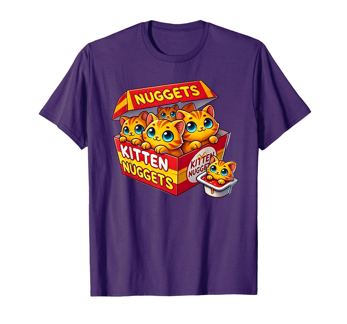 Funny Cat Owner Cute Gifts Kitten Nuggets Cat Lover Gift Food Pun Chicken Nuggets T-Shirt