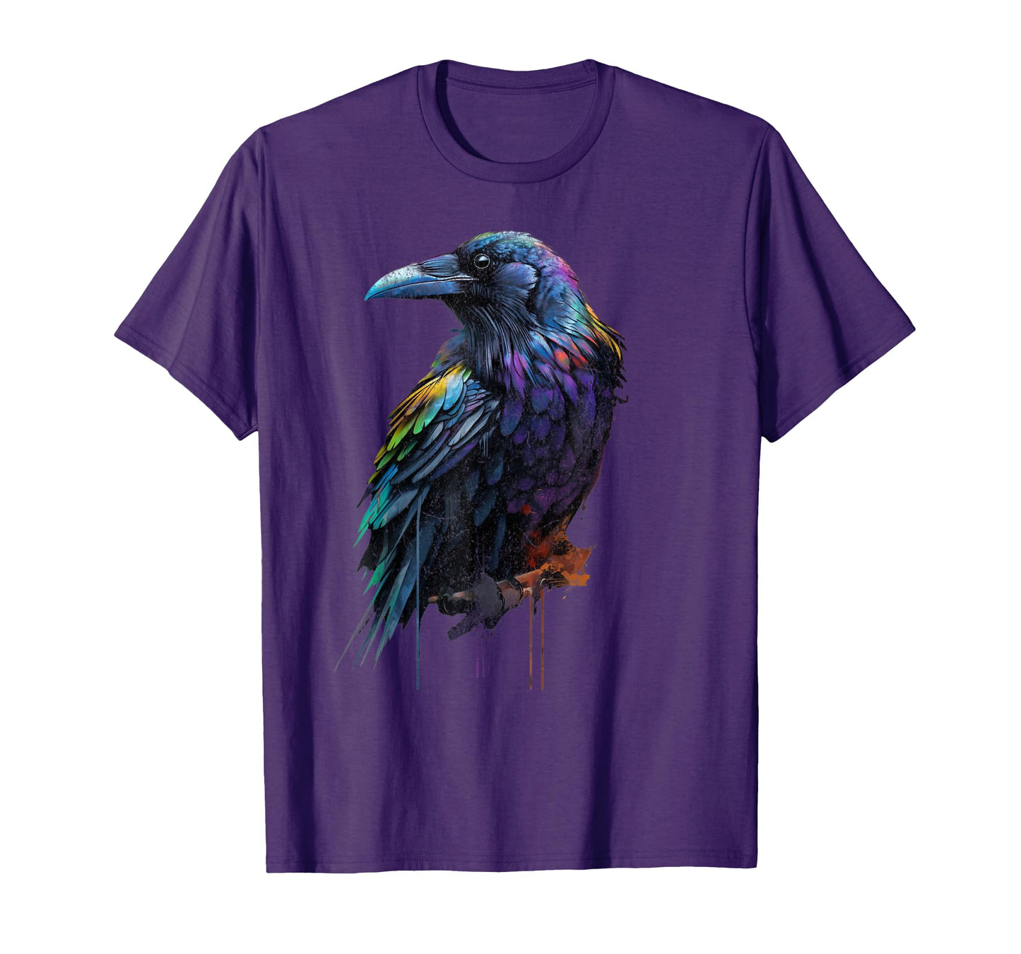 Colorful Cute Raven Crow Birding Bird Animal Lover Retro T-Shirt
