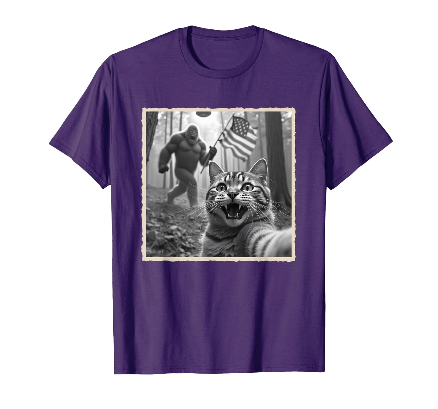 4th of July Bigfoot & Sasquatch, Patriotic, American Flag T-Shirt