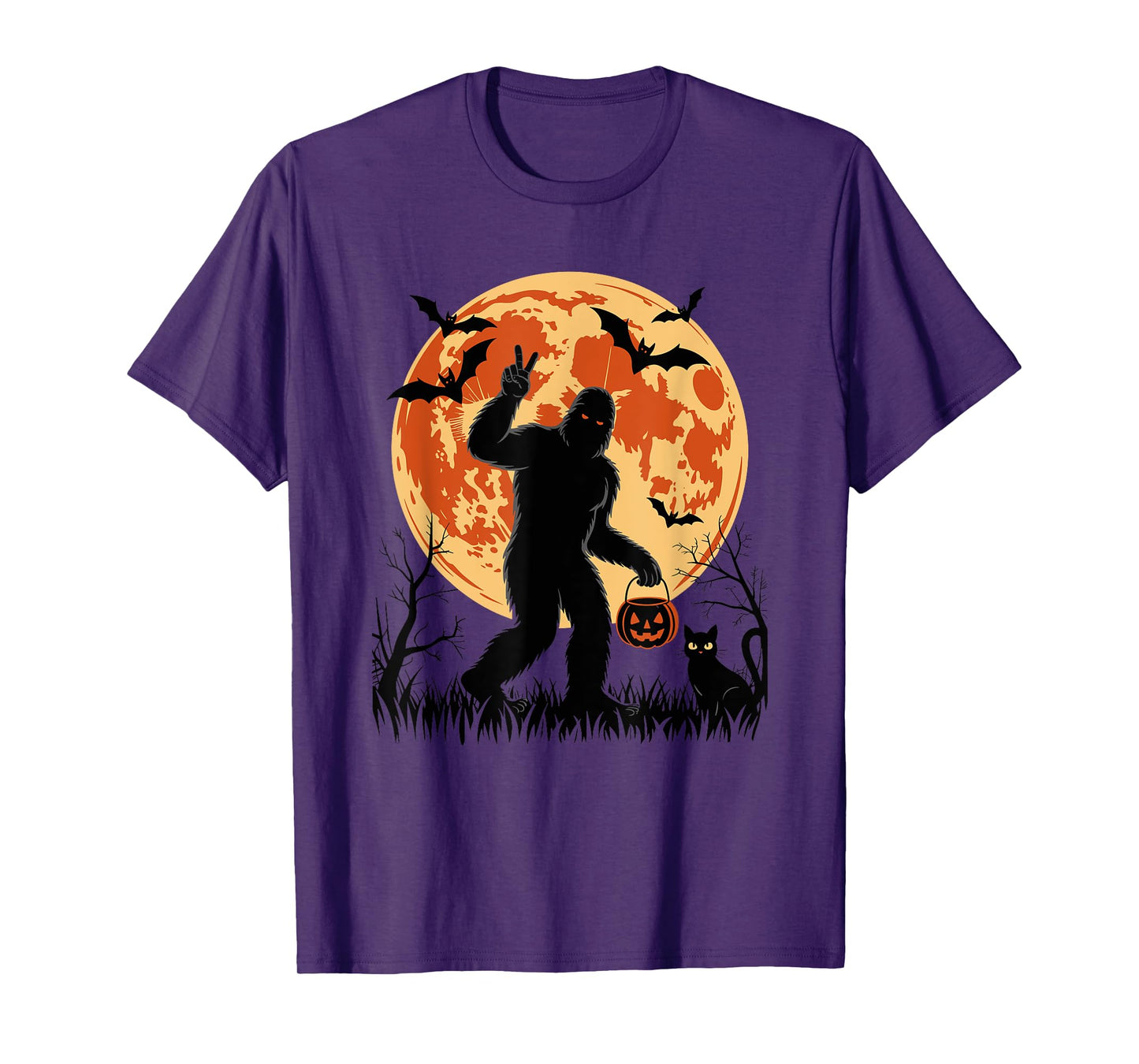 Funny Halloween Sasquatch Rocking Bigfoot Halloween T-Shirt