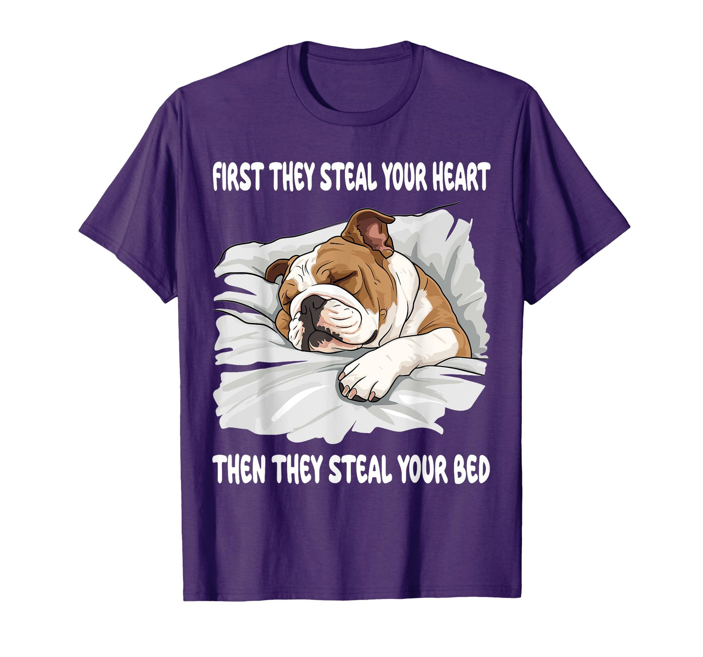English Bulldog Sleeping Pajamas Nightgown Men Women Girls Kids T-Shirt