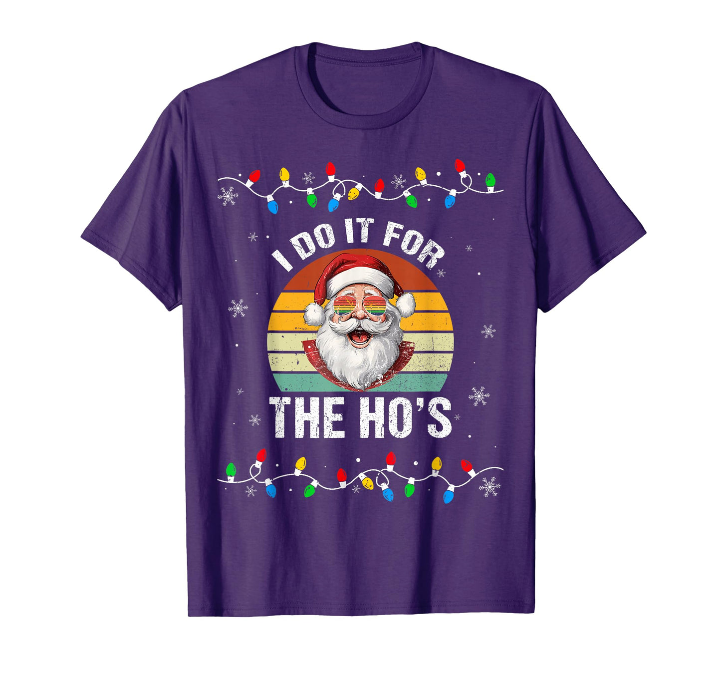 I Do It For The Hos Funny Inappropriate Christmas Santa Face T-Shirt