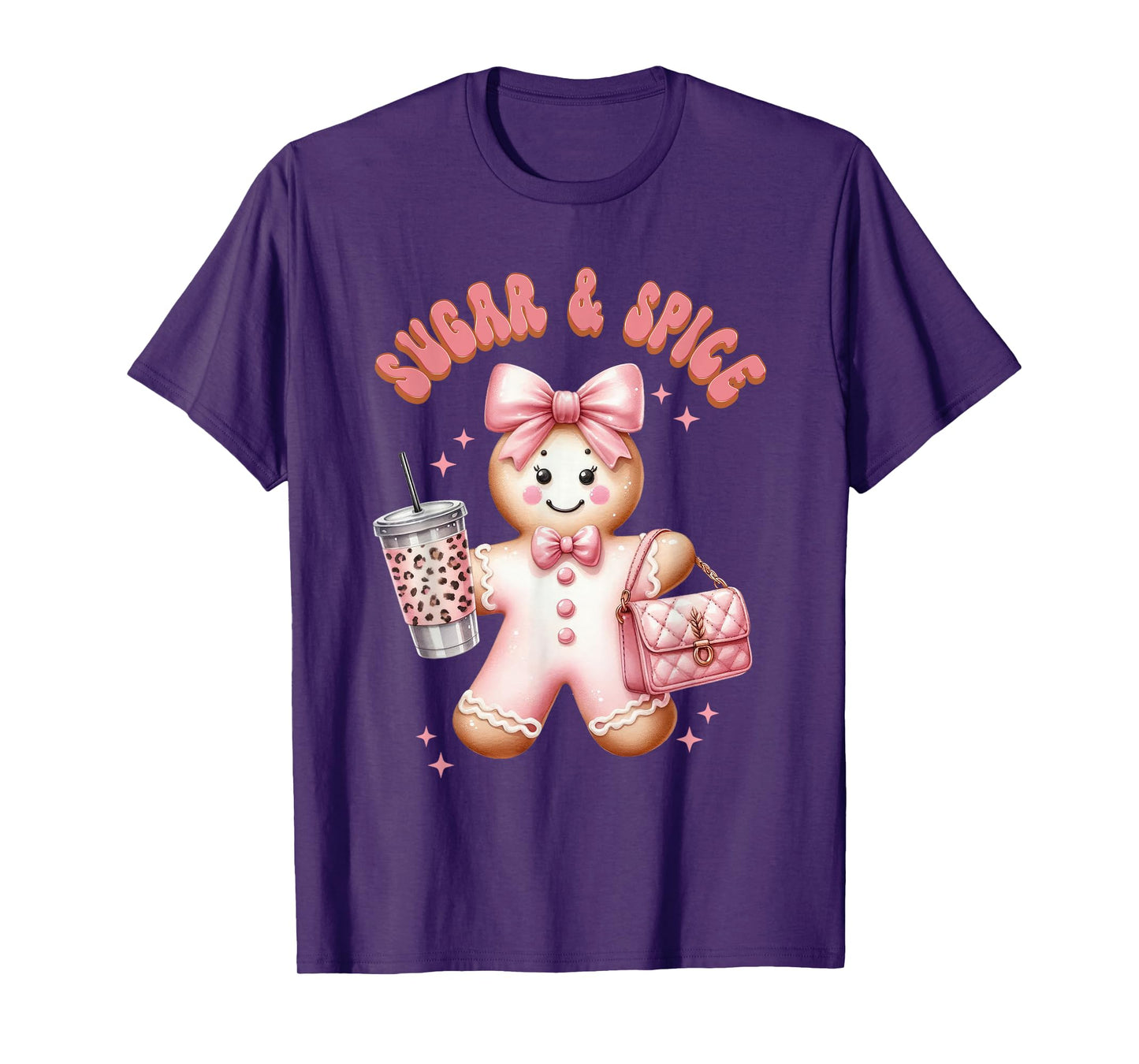 Gingerbread Pink Xmas Christmas Holidays Girl T-Shirt