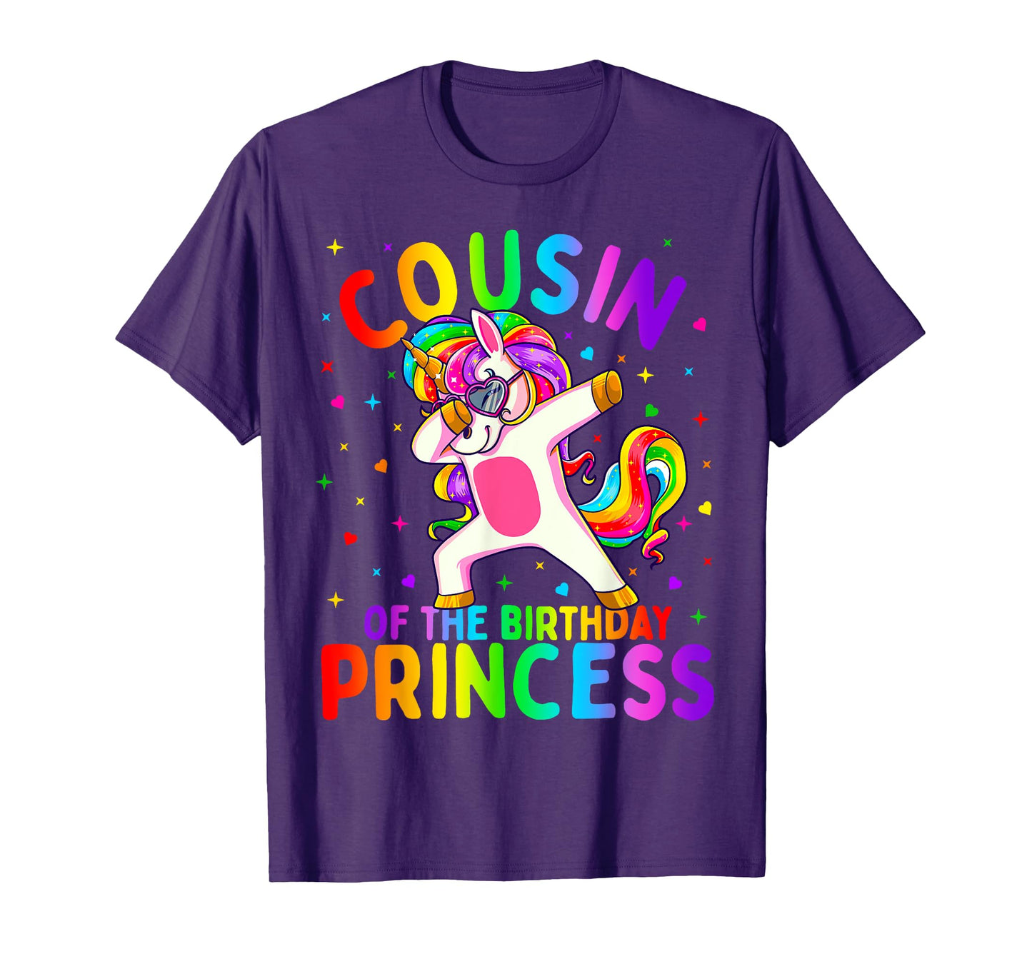 Cousin of the Birthday Princess Girl Dabbing Unicorn T-Shirt