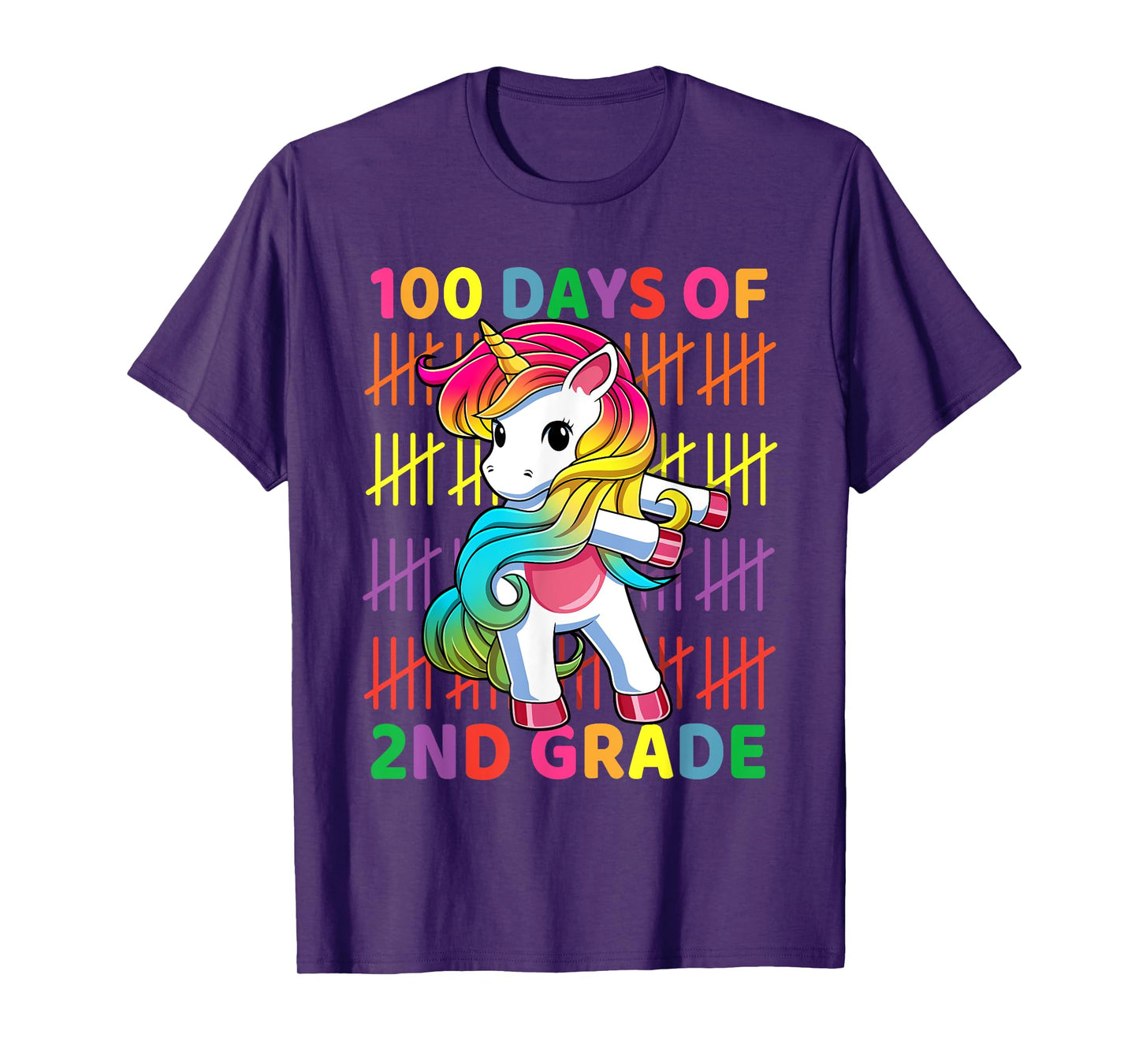 100 Days of 2nd Grade Unicorn Flossing 100th Day Of School T-Shirt
