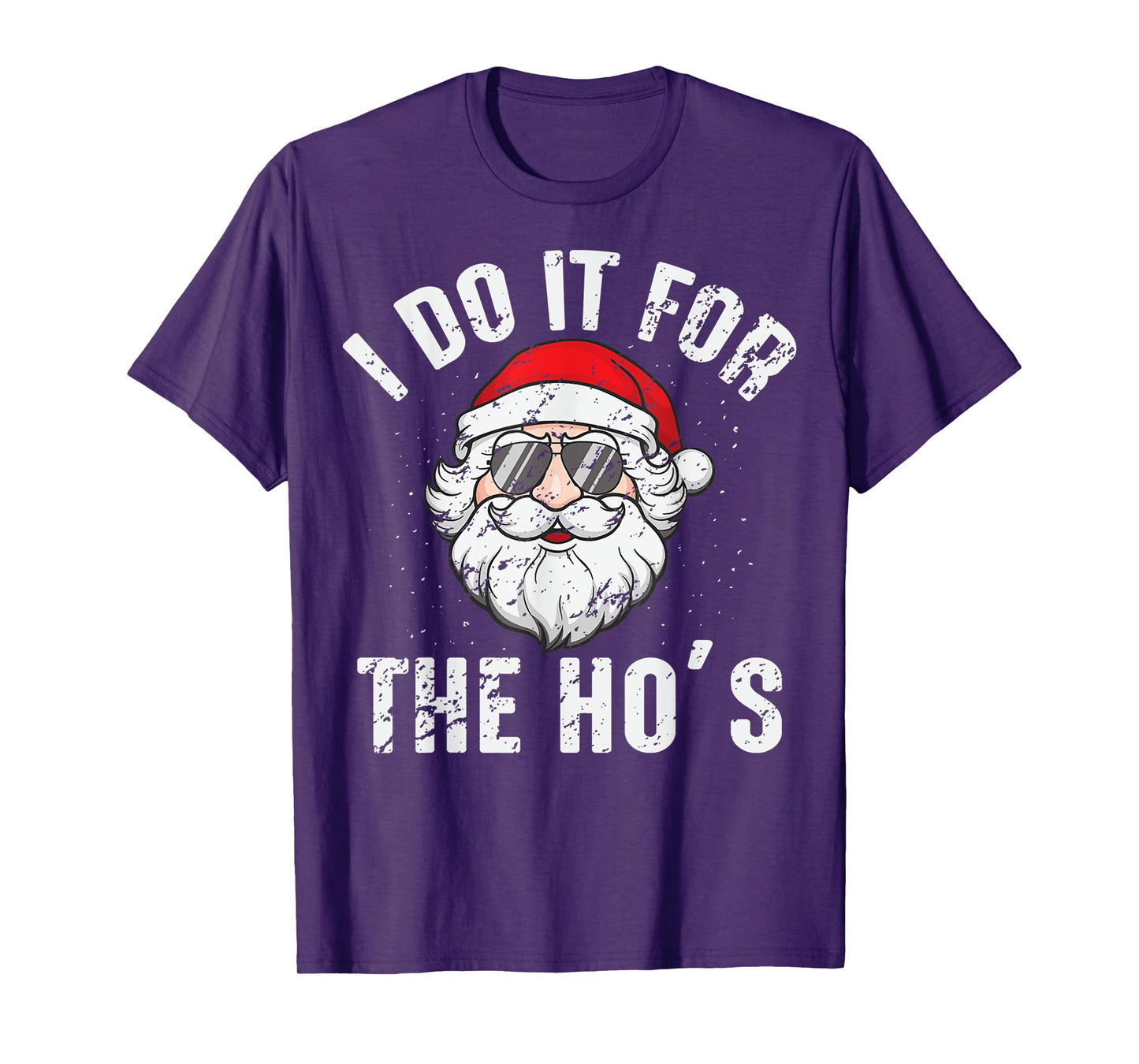I Do It For The Ho's Funny Inappropriate Christmas Men Santa T-Shirt