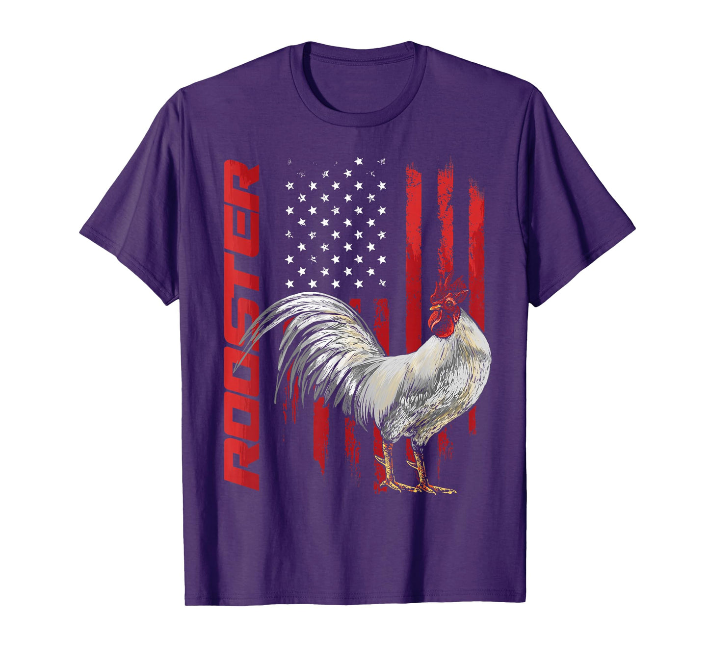 Rooster Chicken American Flag USA Fighting Cock T-Shirt