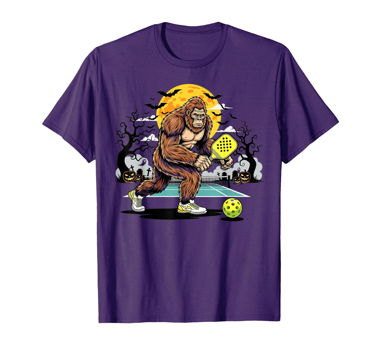 Bigfoot Halloween Pickleball Monster Costume T-Shirt