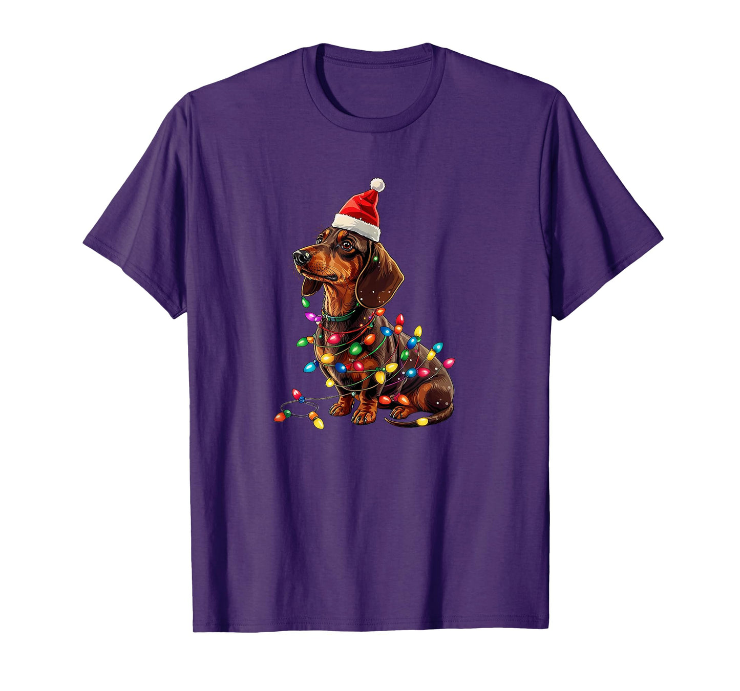 Dachshund Christmas Weiner Dog Xmas Pajamas Cute T-Shirt for Men Women Kids