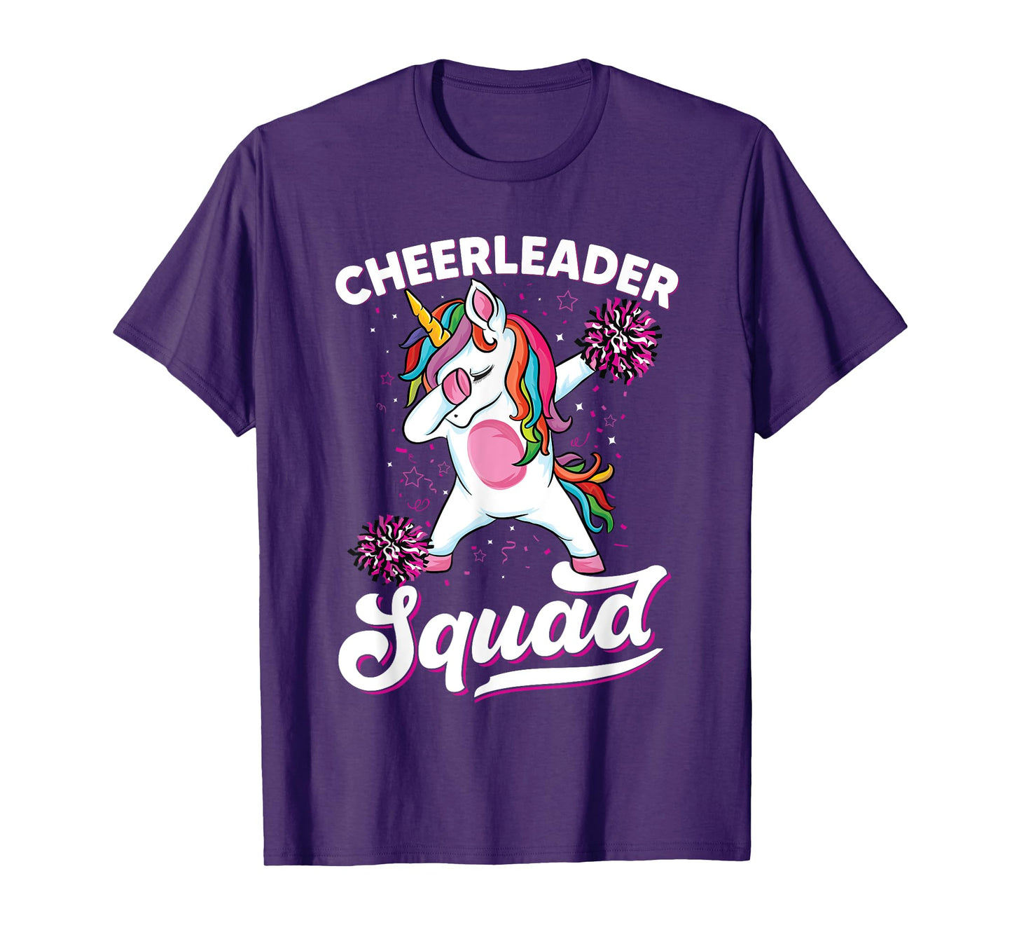 Magical cute dabbing unicorn cheerleader Funny Cheerleading T-Shirt