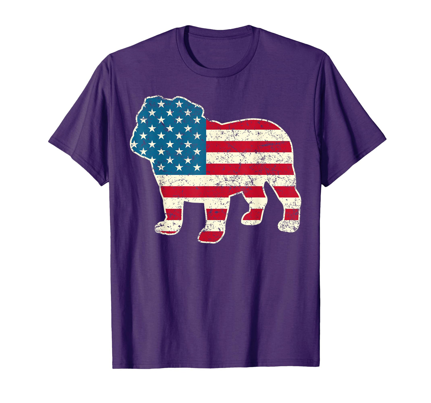English Bulldog 4th of July Men Women Dog American Flag USA T-Shirt