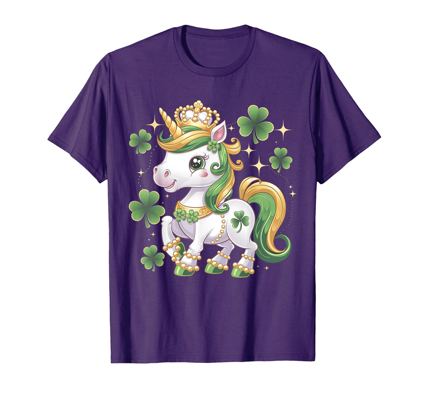 St Patricks Day Toddler Girls Kid Unicorn Shamrock Lepricorn T-Shirt