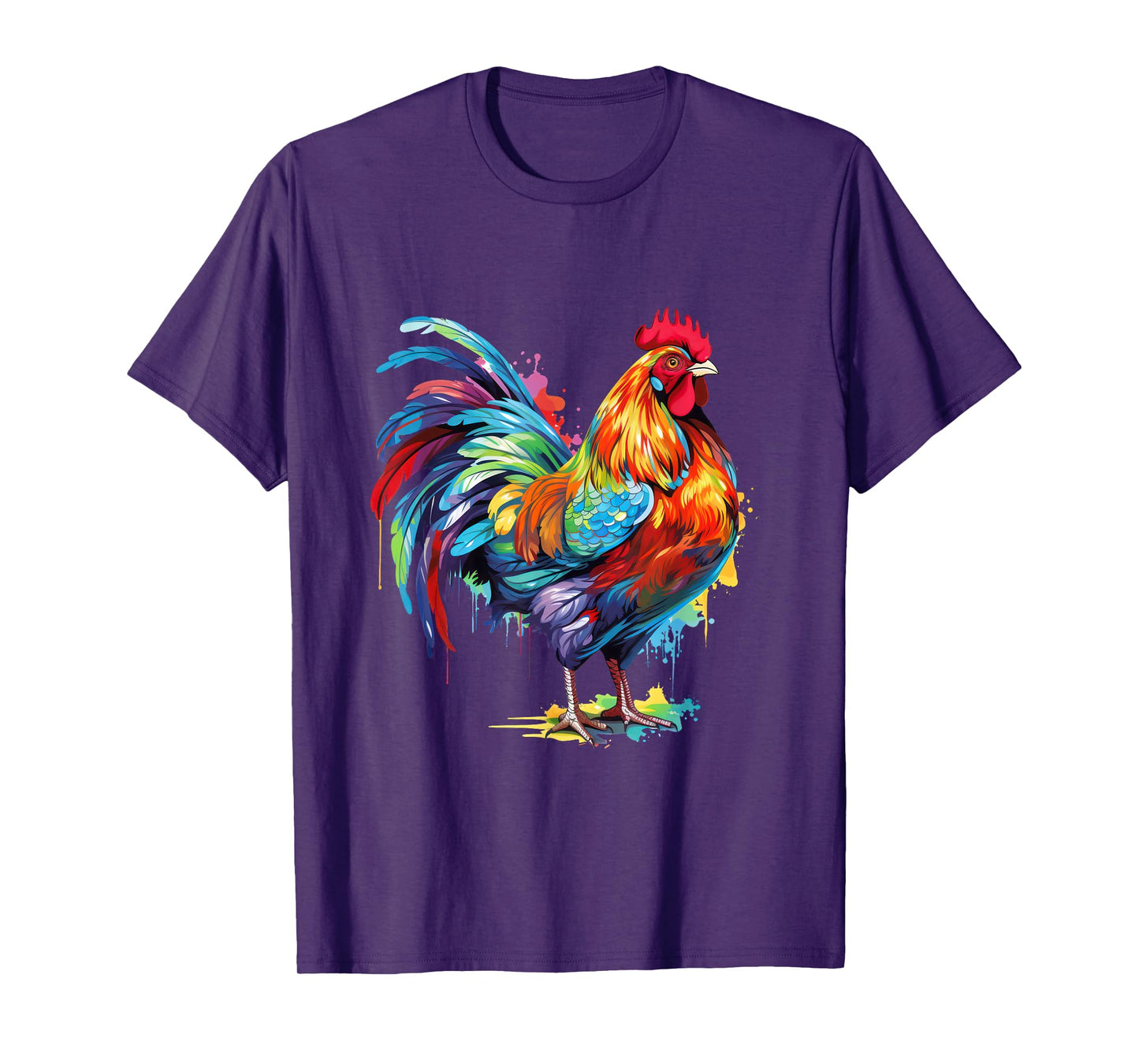 Colorful Rooster Chicken T-Shirt