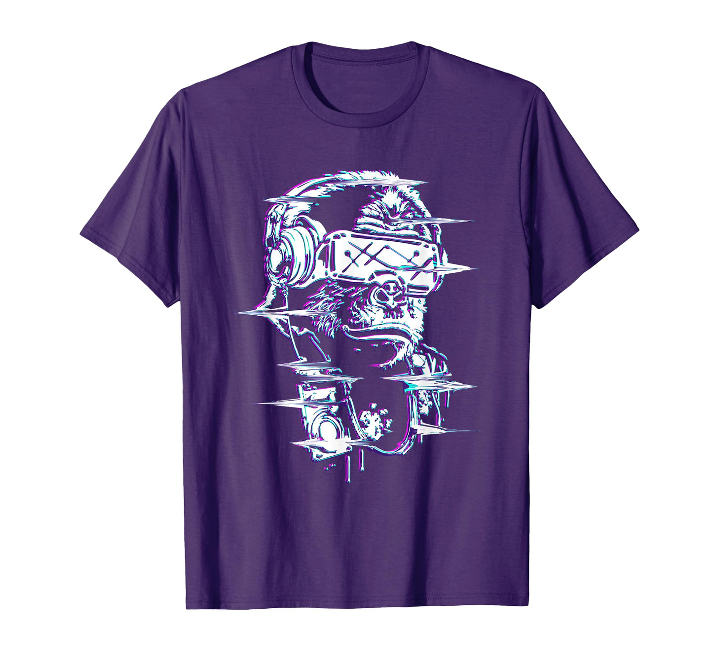VR and VR Gamer with virtual reality and monkey T-Shirt