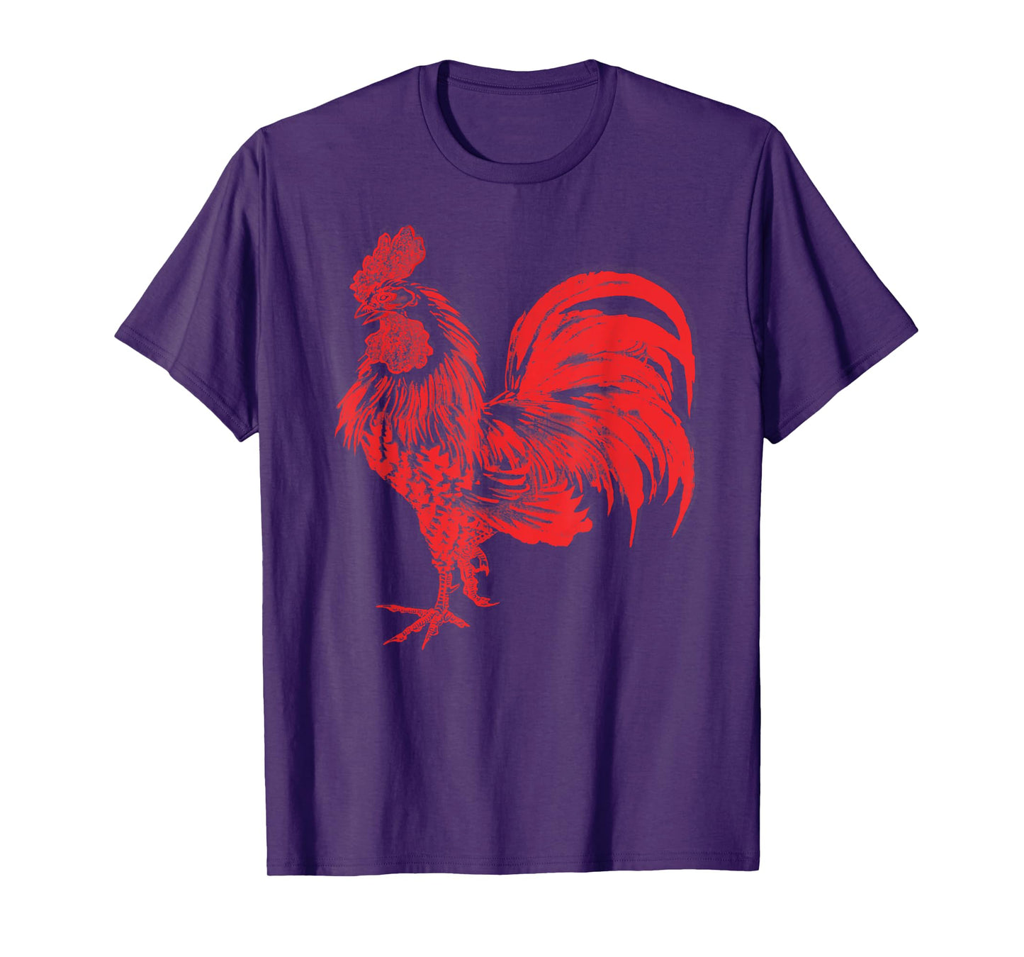 Men's Red Rooster Shirt Cocky Vintage Rooster Tee T-Shirt