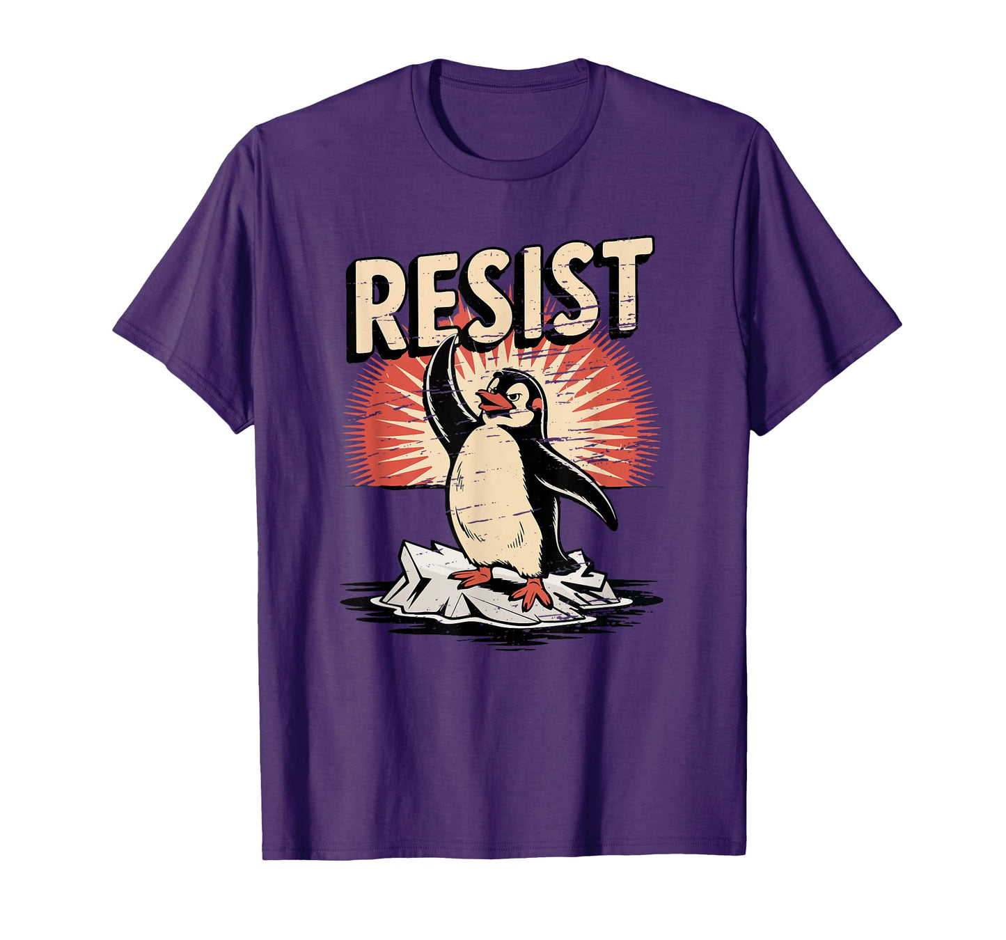 Resist Penguin Activism Vintage Protest Penguins Resist T-Shirt