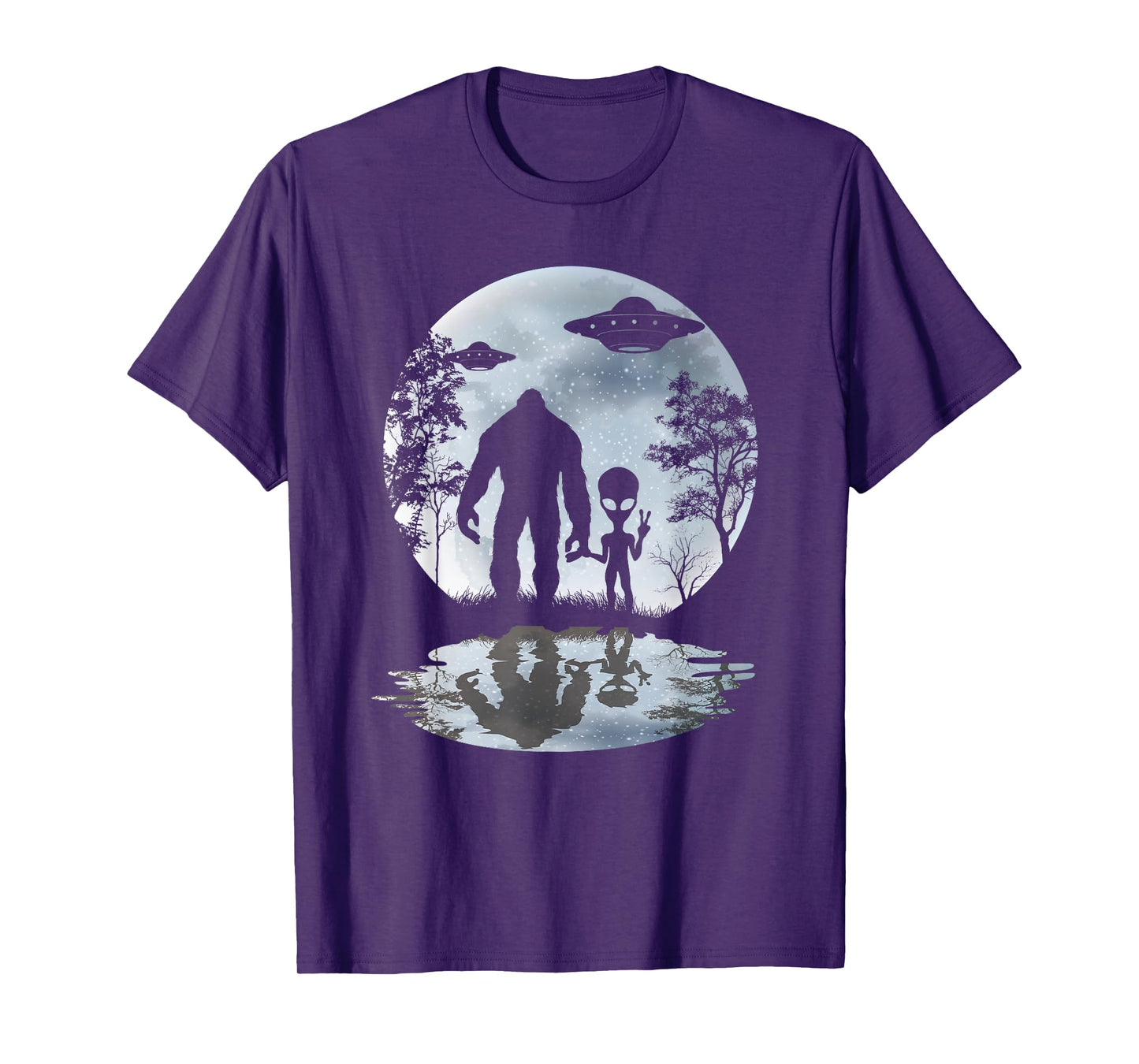 Alien Bigfoot Moon Sasquatch UFO Extraterrestrial Men women T-Shirt