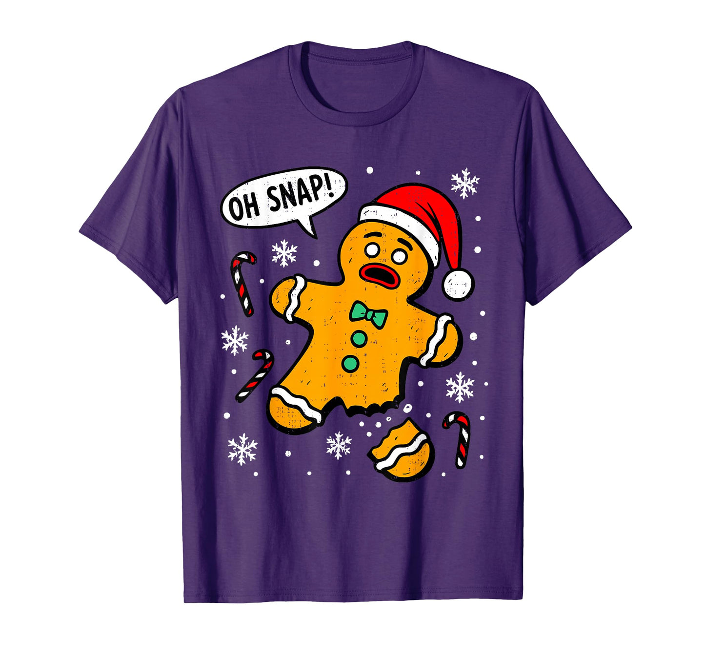 Oh Snap Gingerbread Man Christmas Xmas Cookie Baking Funny T-Shirt